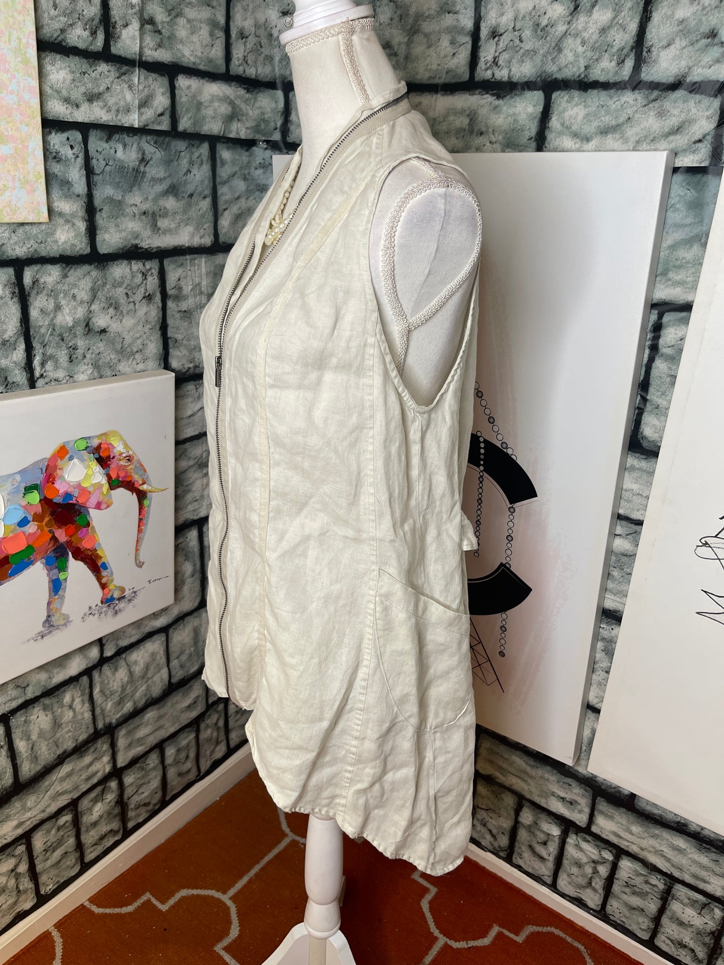 Luii Beige Blouse Women sz Small