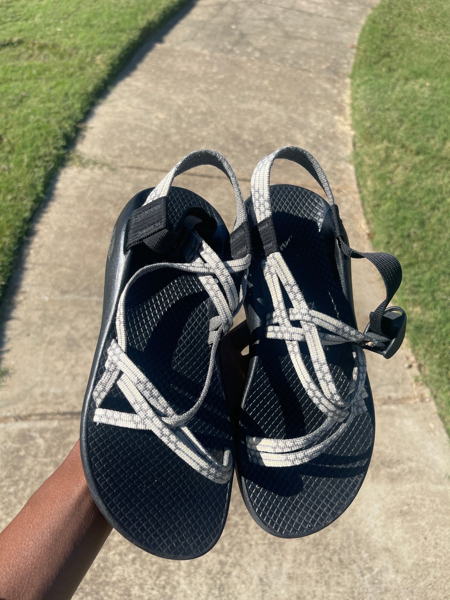 Chaco Gray White Women sz 8