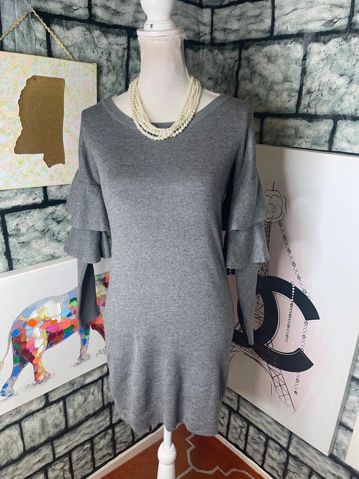 Romeo Juliet Gray Dress Women sz Small