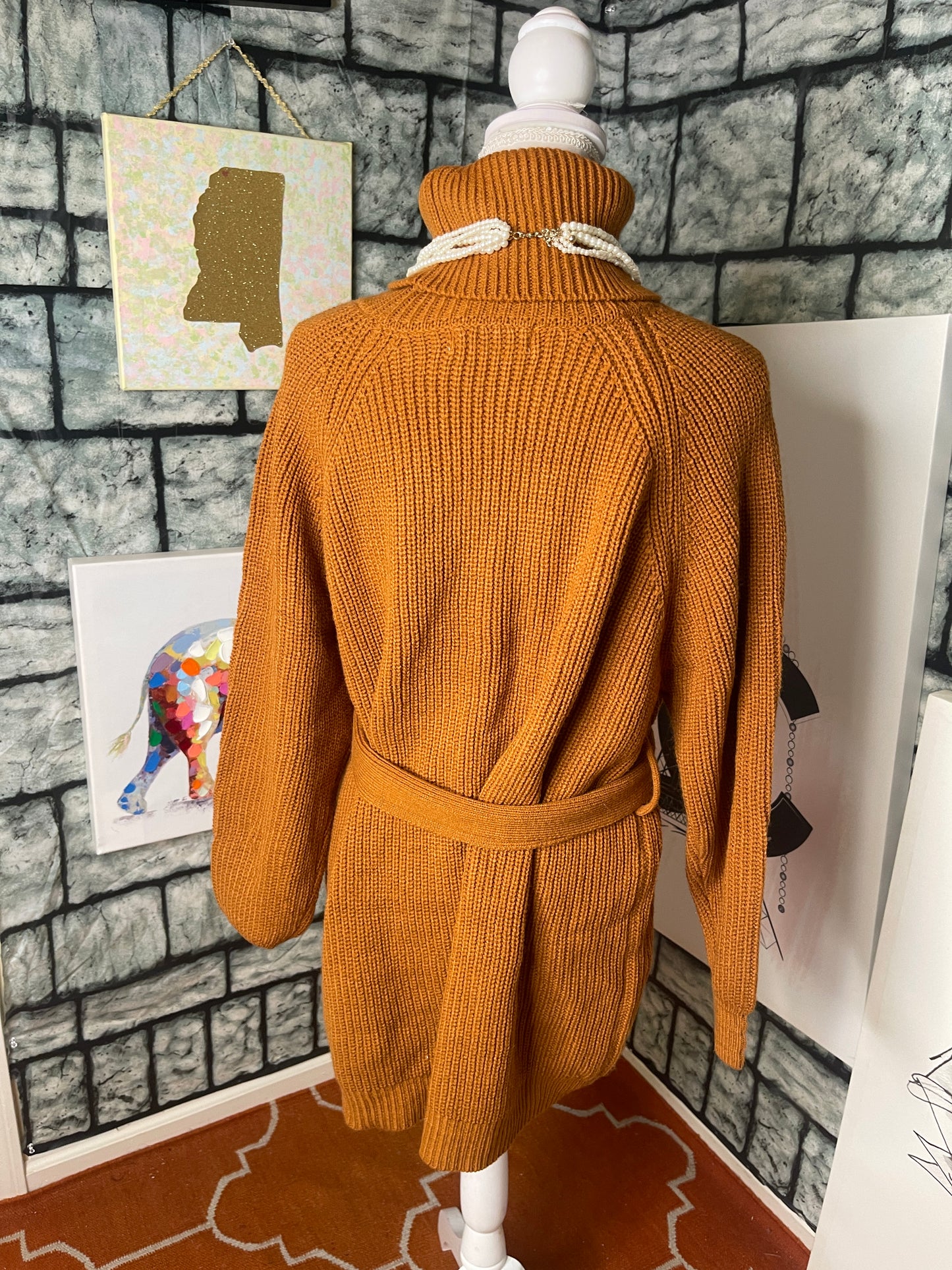 Zenana Orange Sweater Dress Women sz XL