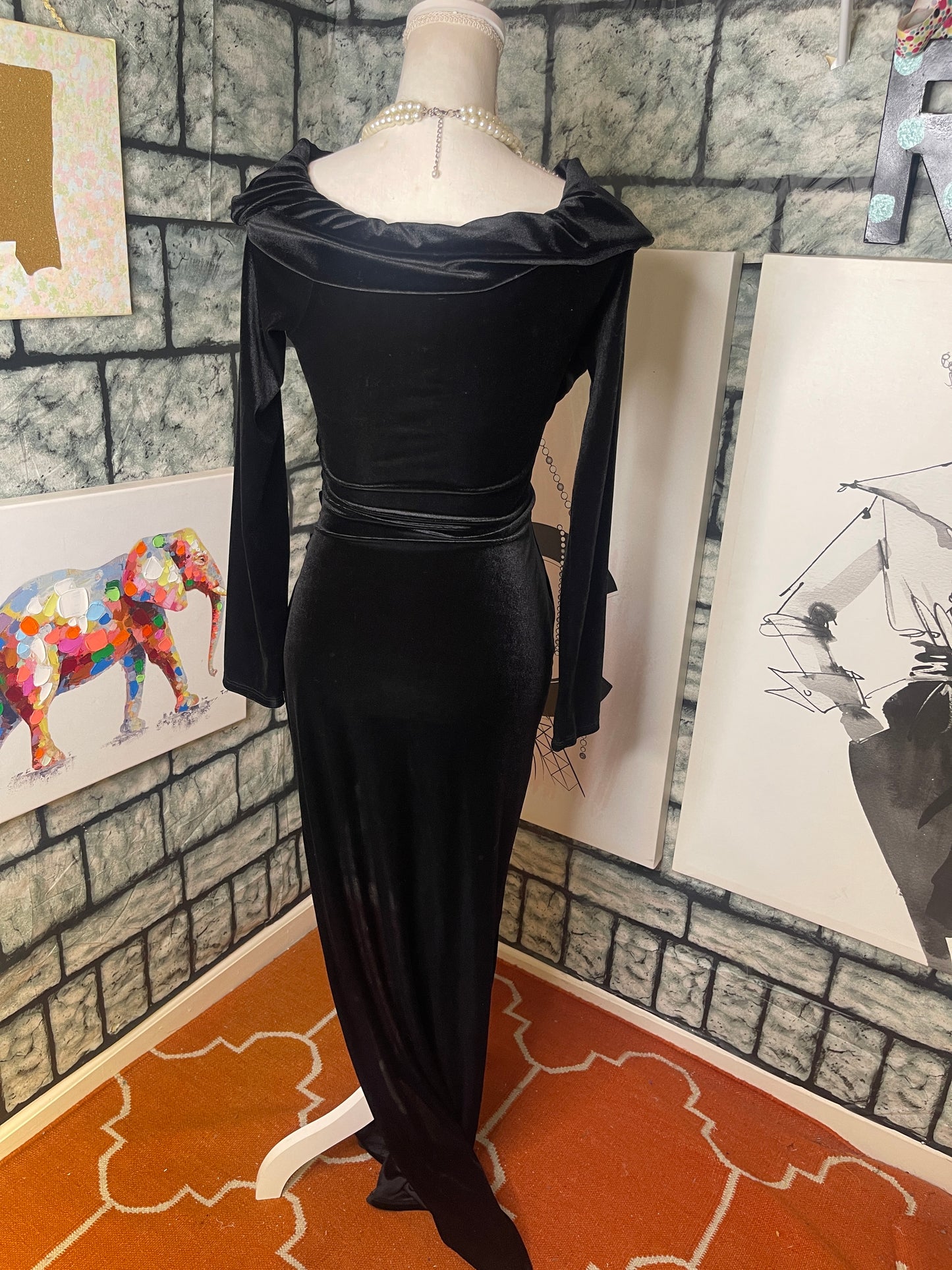 Fashion nova black dress women sz large