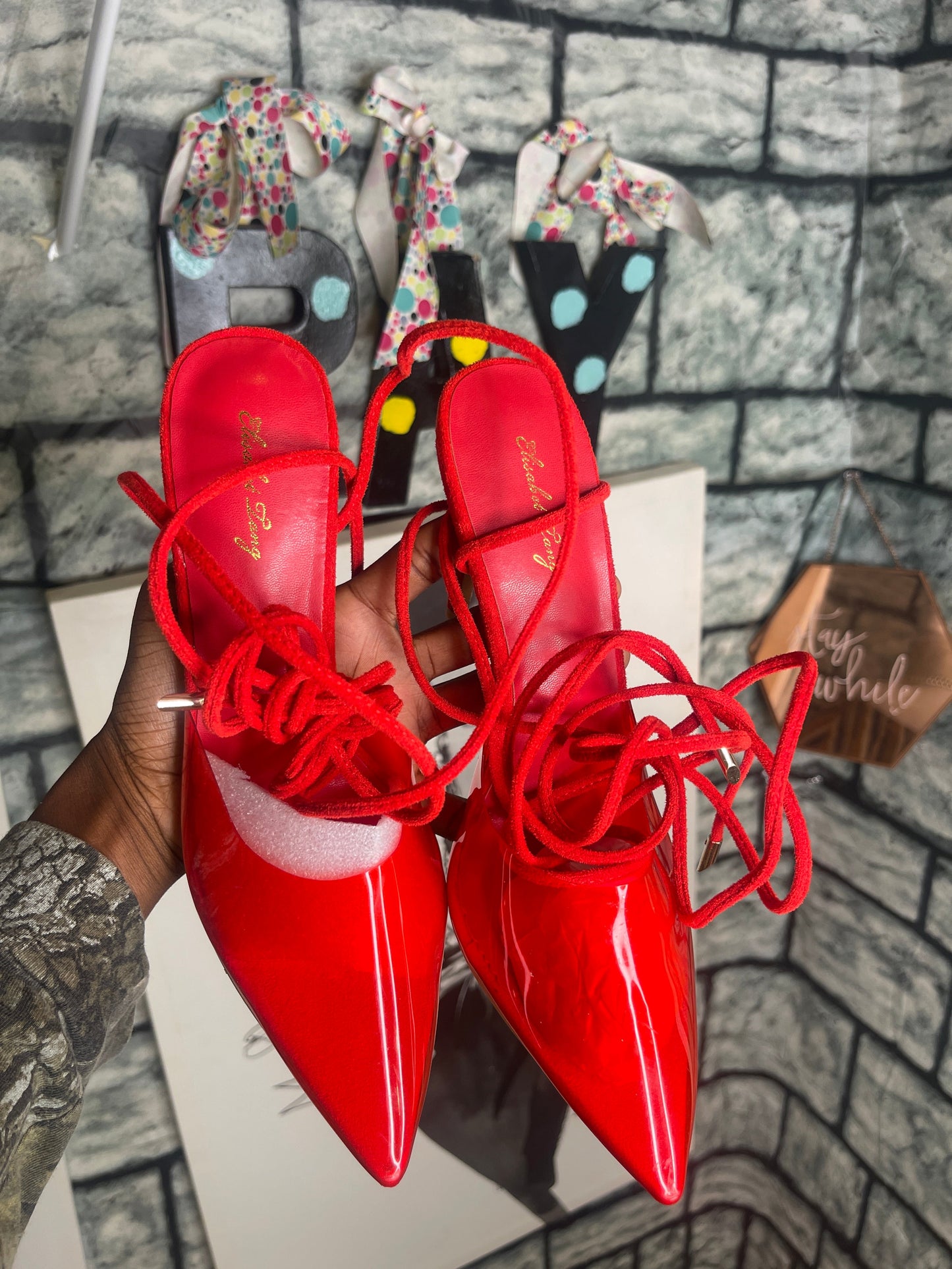 NEW red clear with strap women sz 8.5