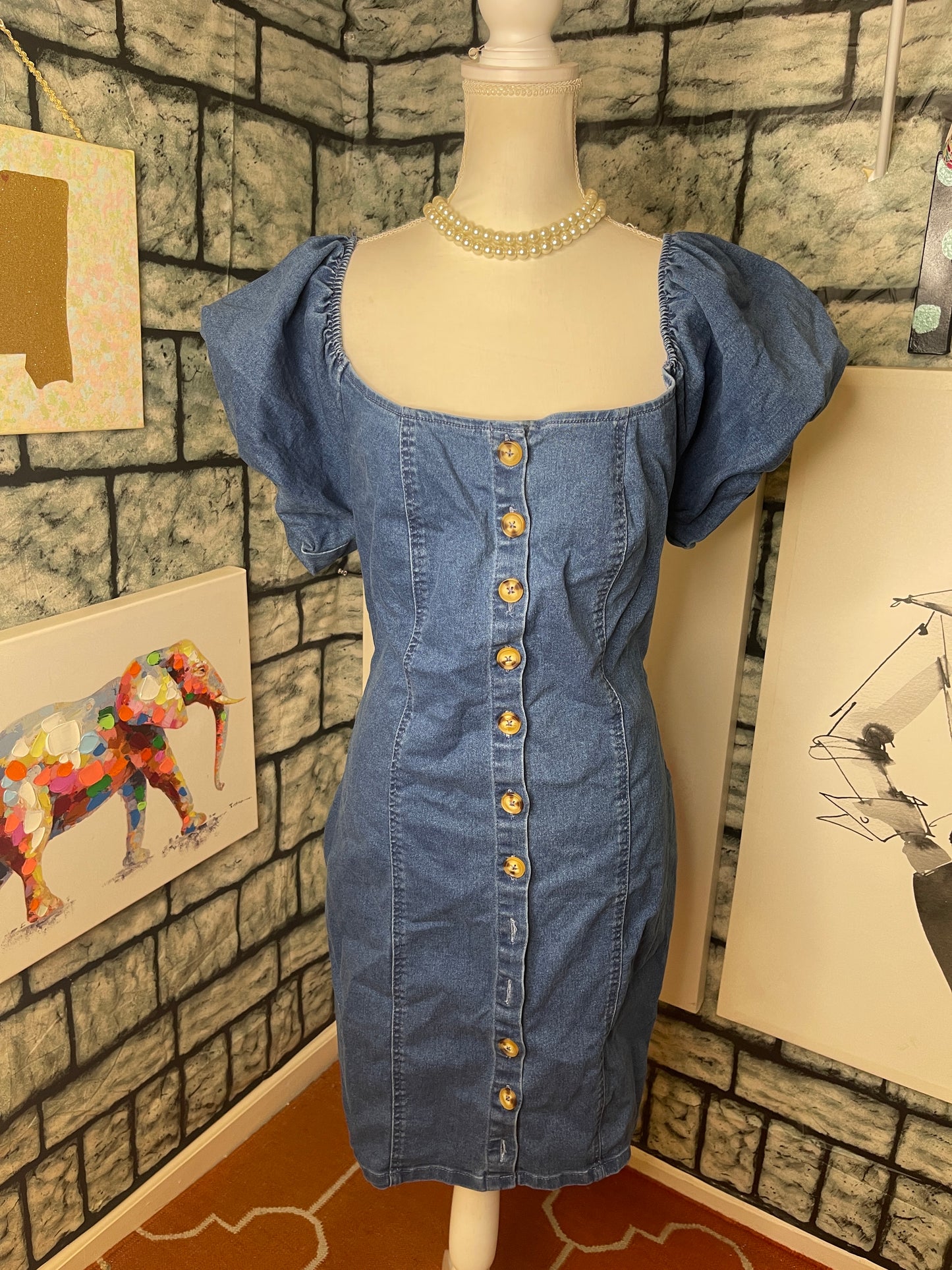 New Look Denim Blue Dress Women sz 1XL
