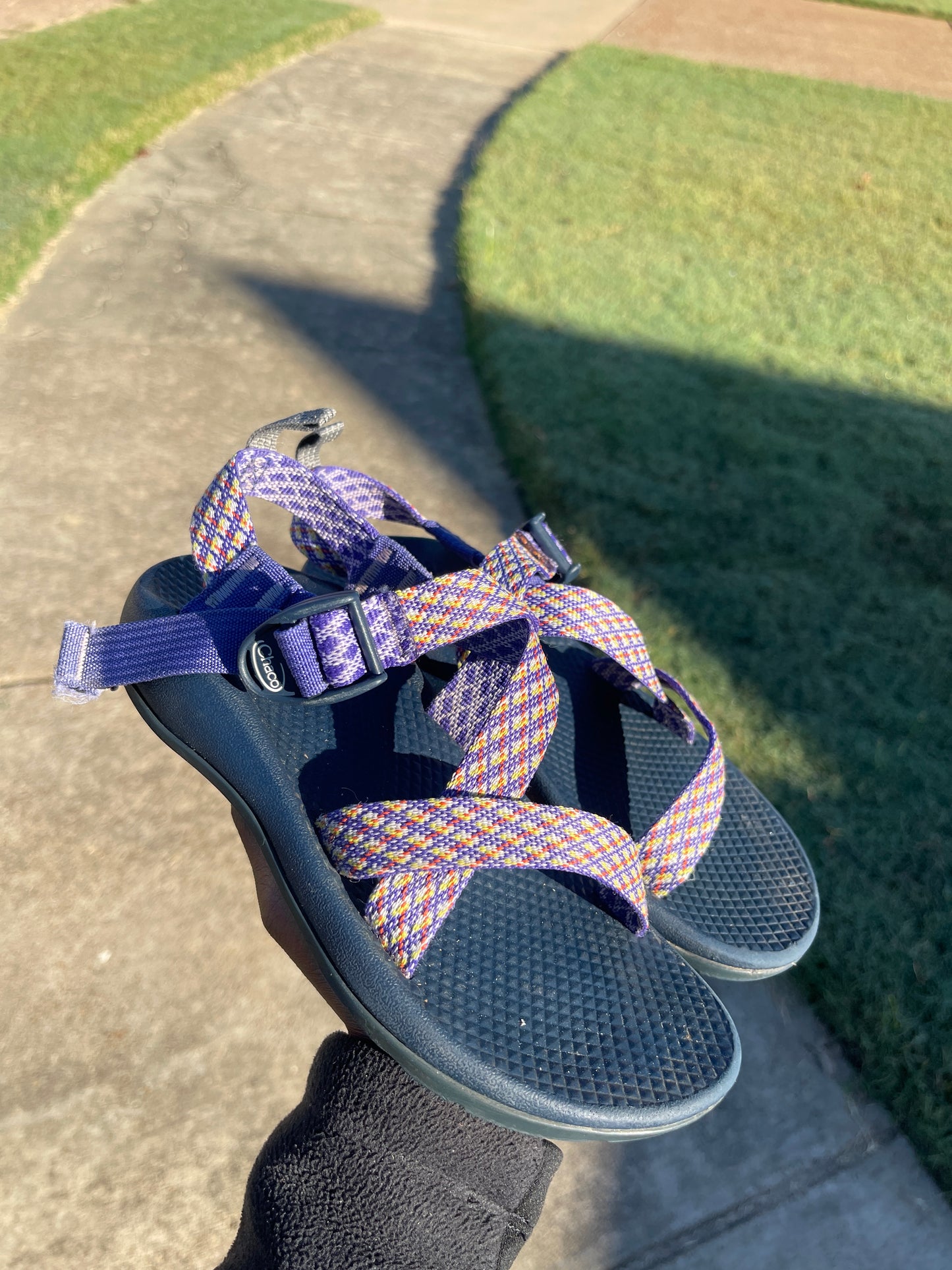 Chaco Purple Yellow Sandals Girls sz 3