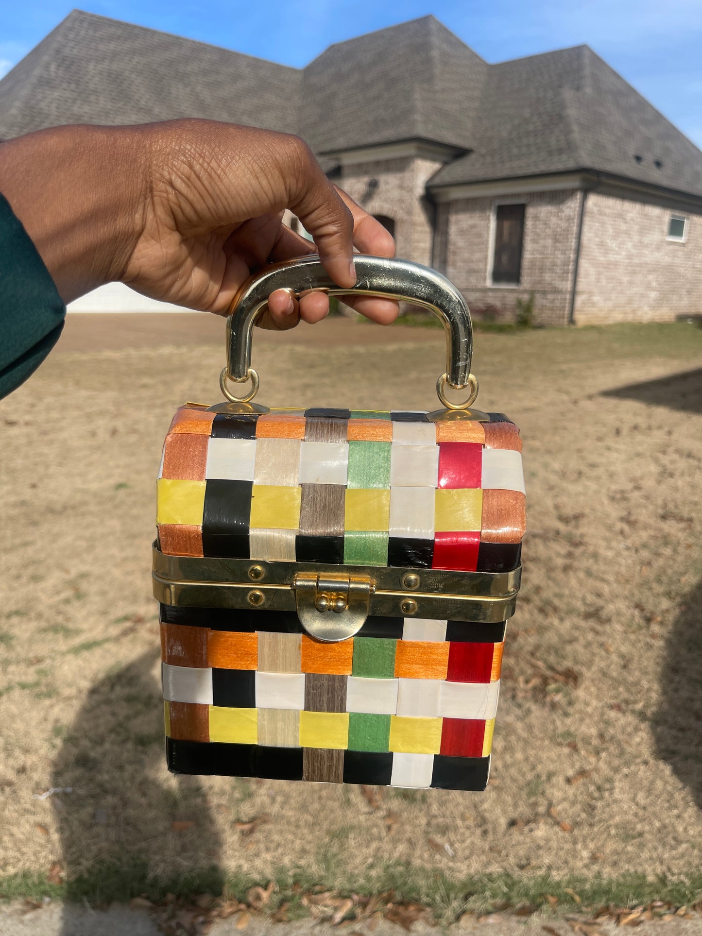 Colorful square handbag