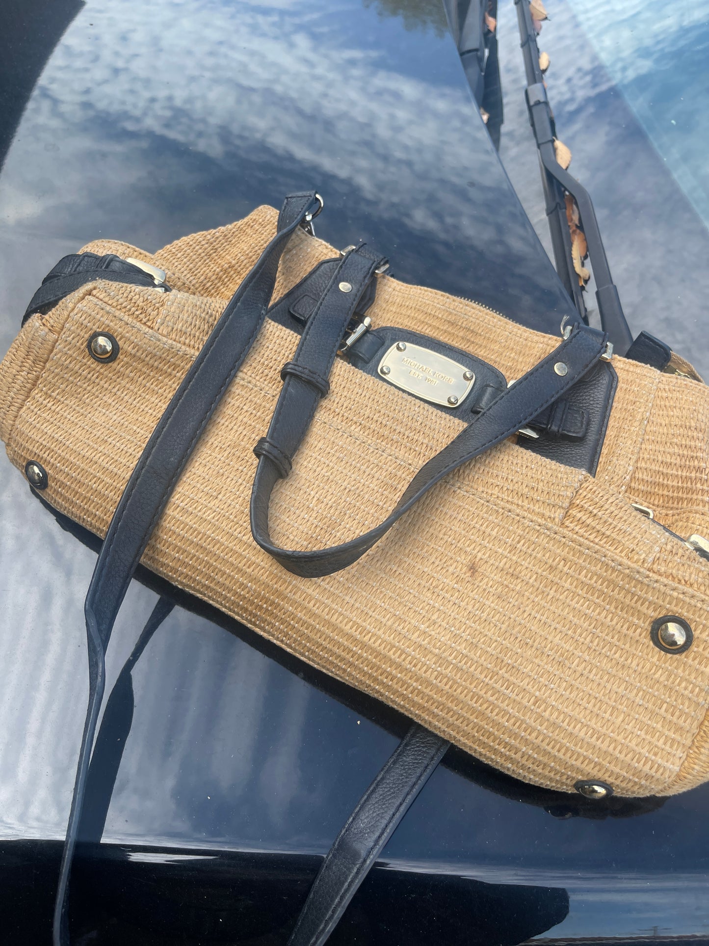 Michael kors tan black handbag