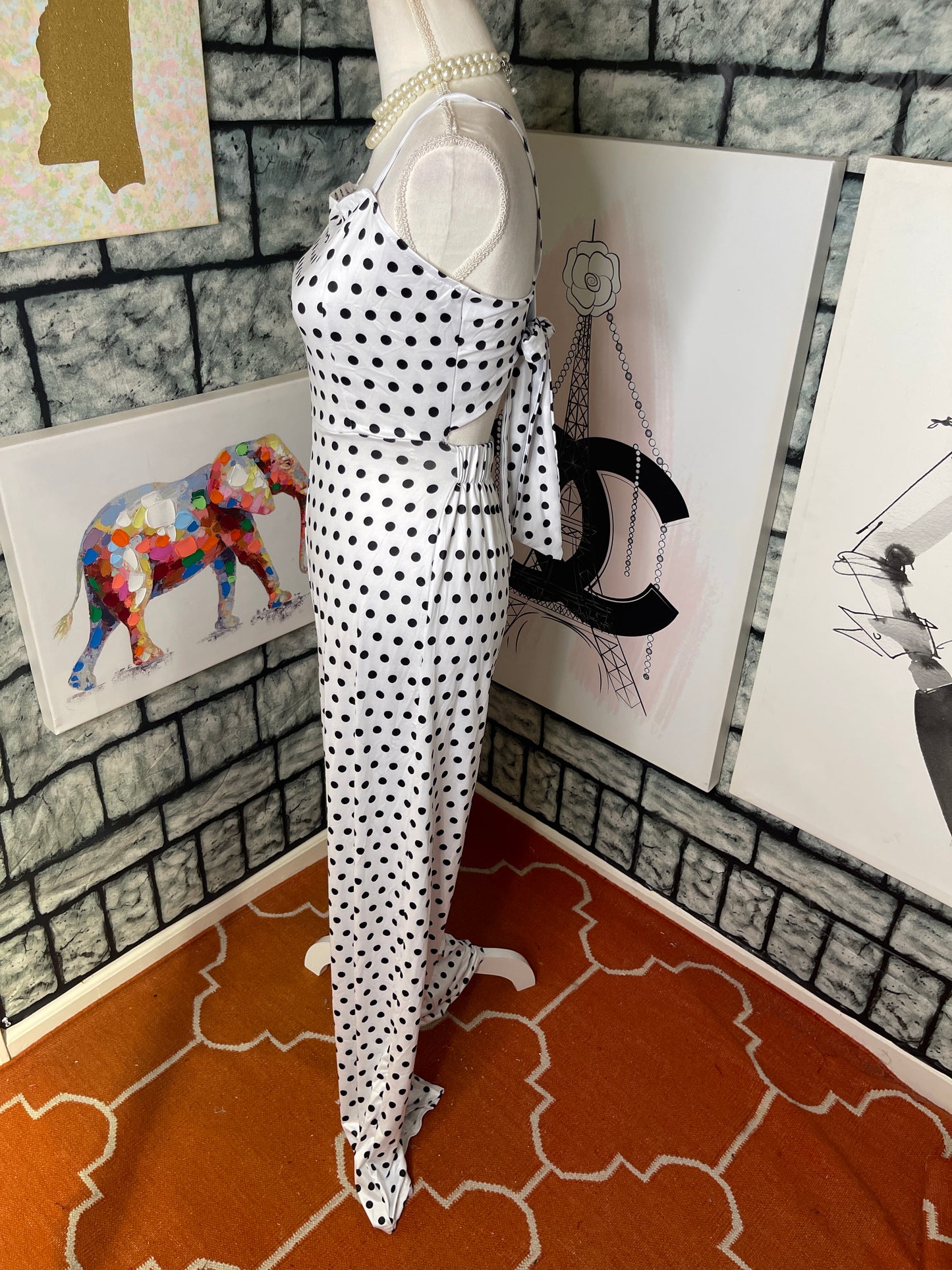 Black White Jumpsuit Women sz Medium