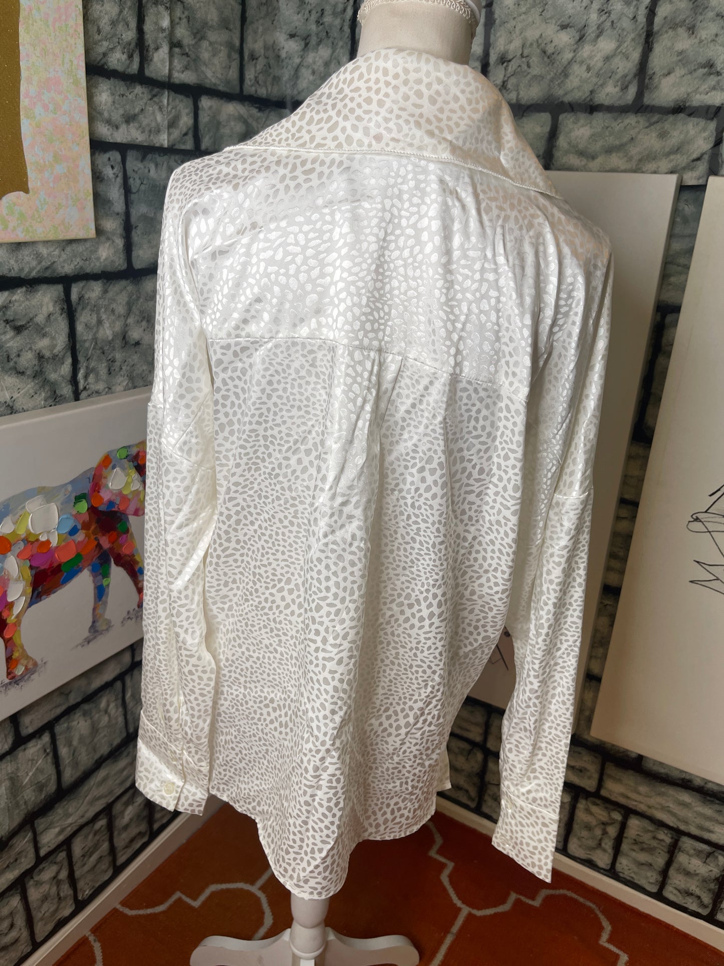 Mazik white button blouse women sz Large