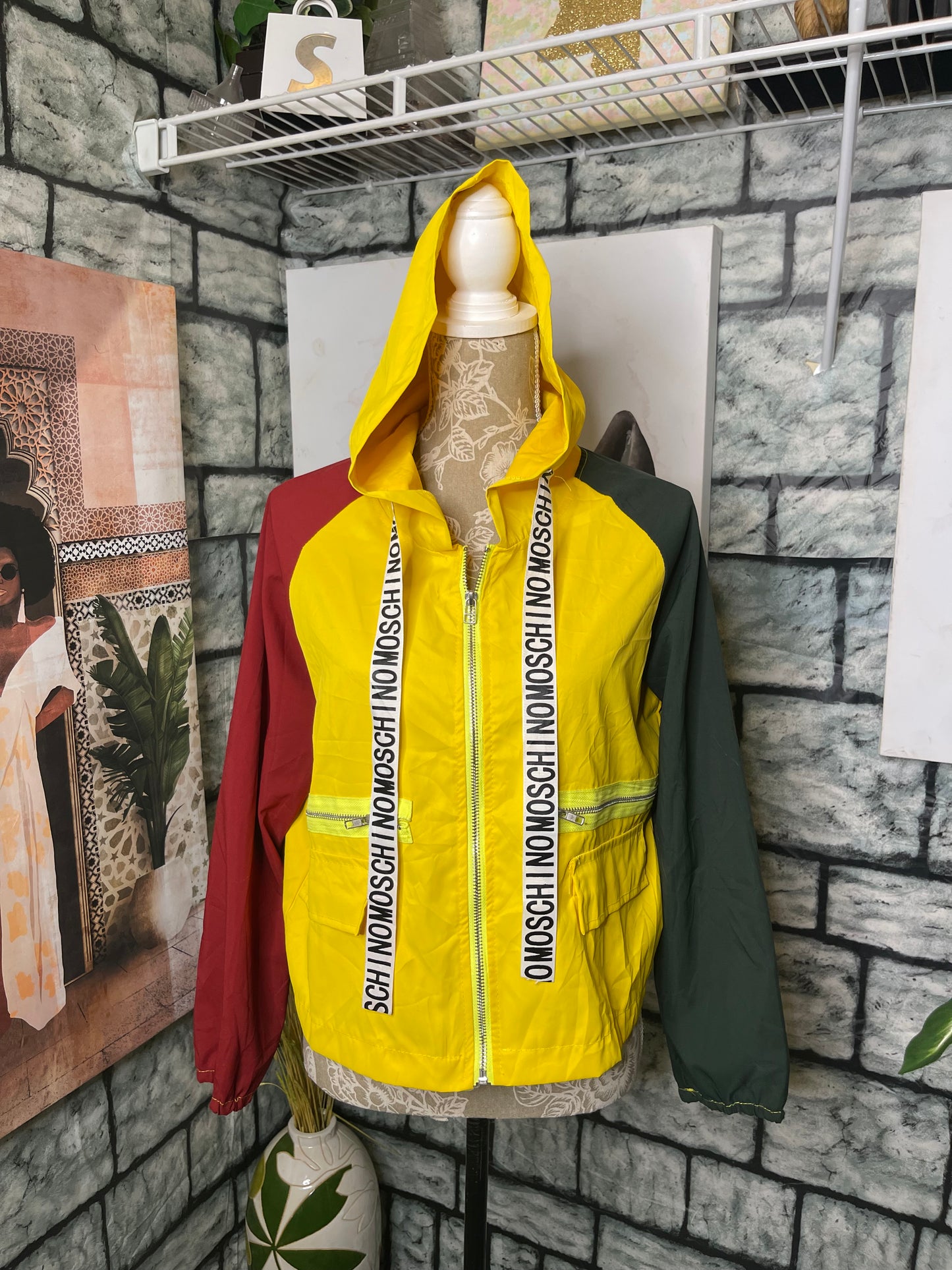 "moschino" yellow jacket Women sz Small (not authentic)