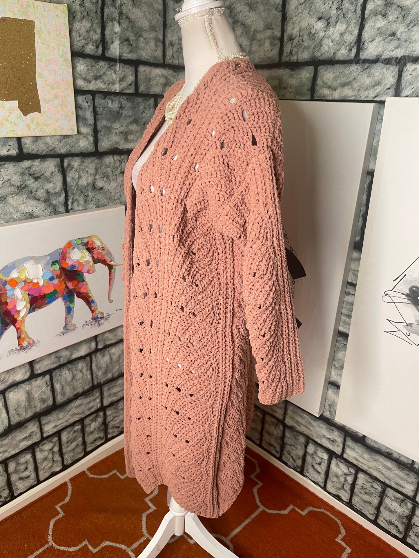 Moon & Madison Pink Cardigan Women sz Small