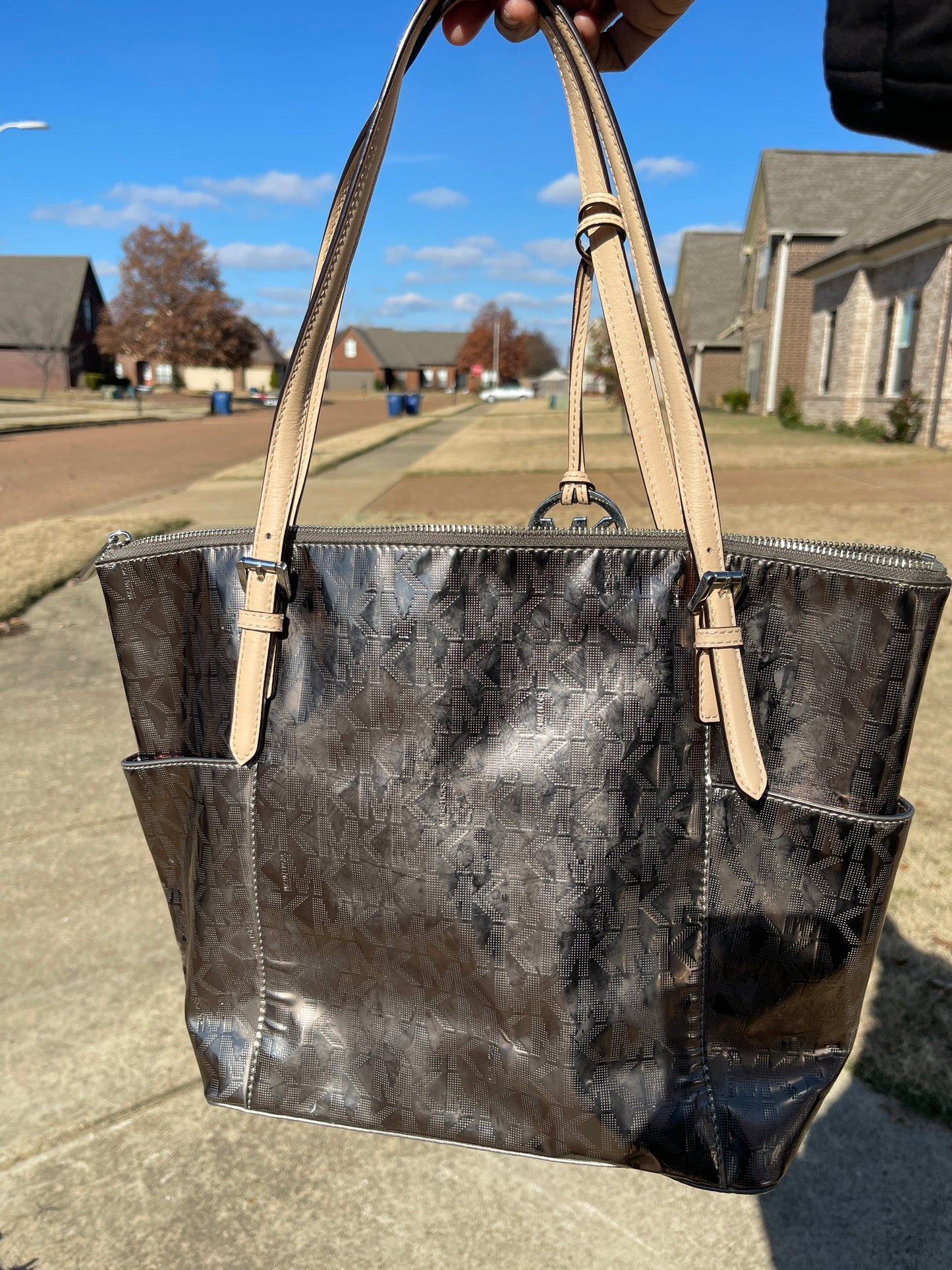 Michael Kors silver handbag