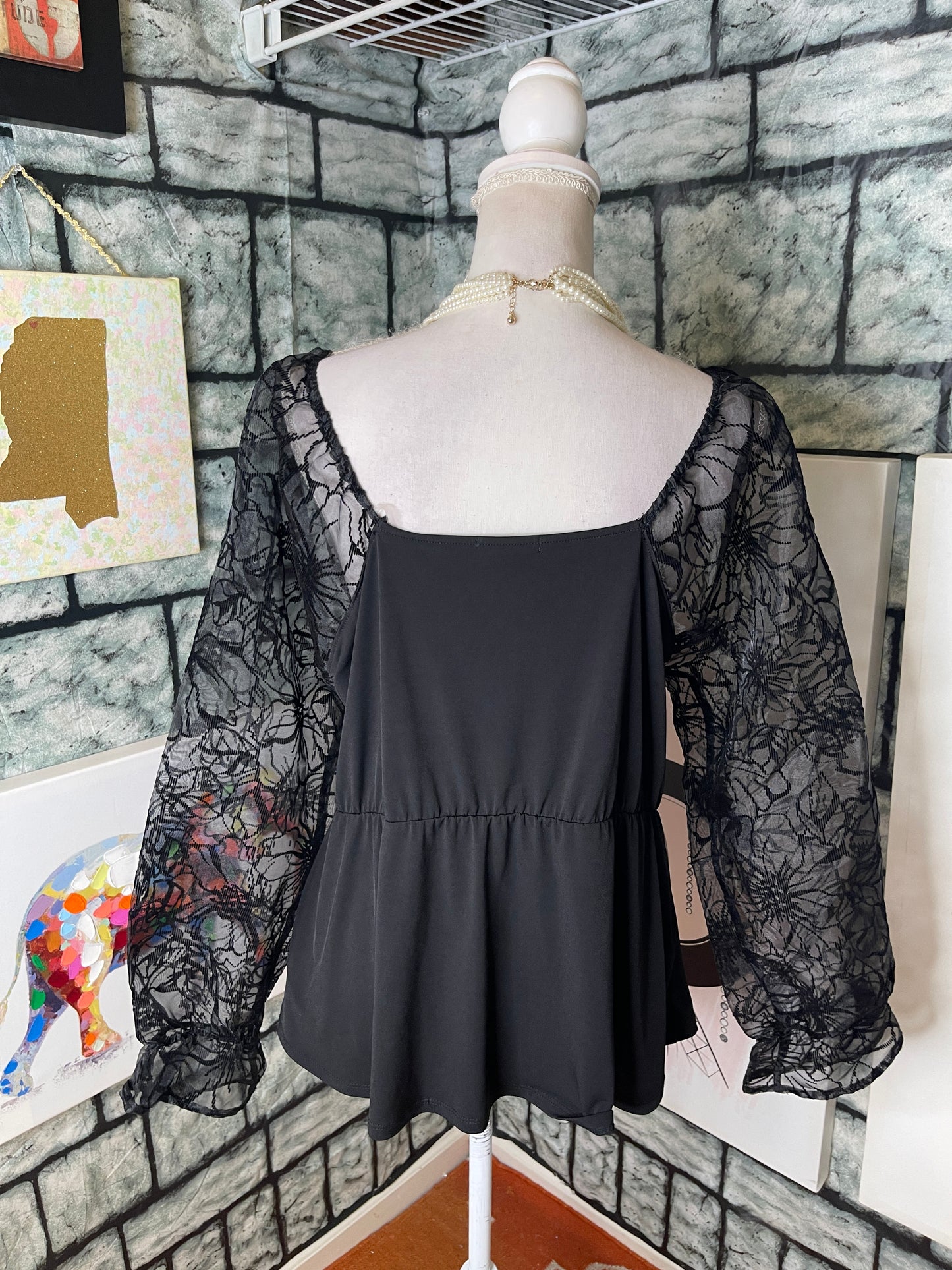 Maurices Black Blouse Women sz XL