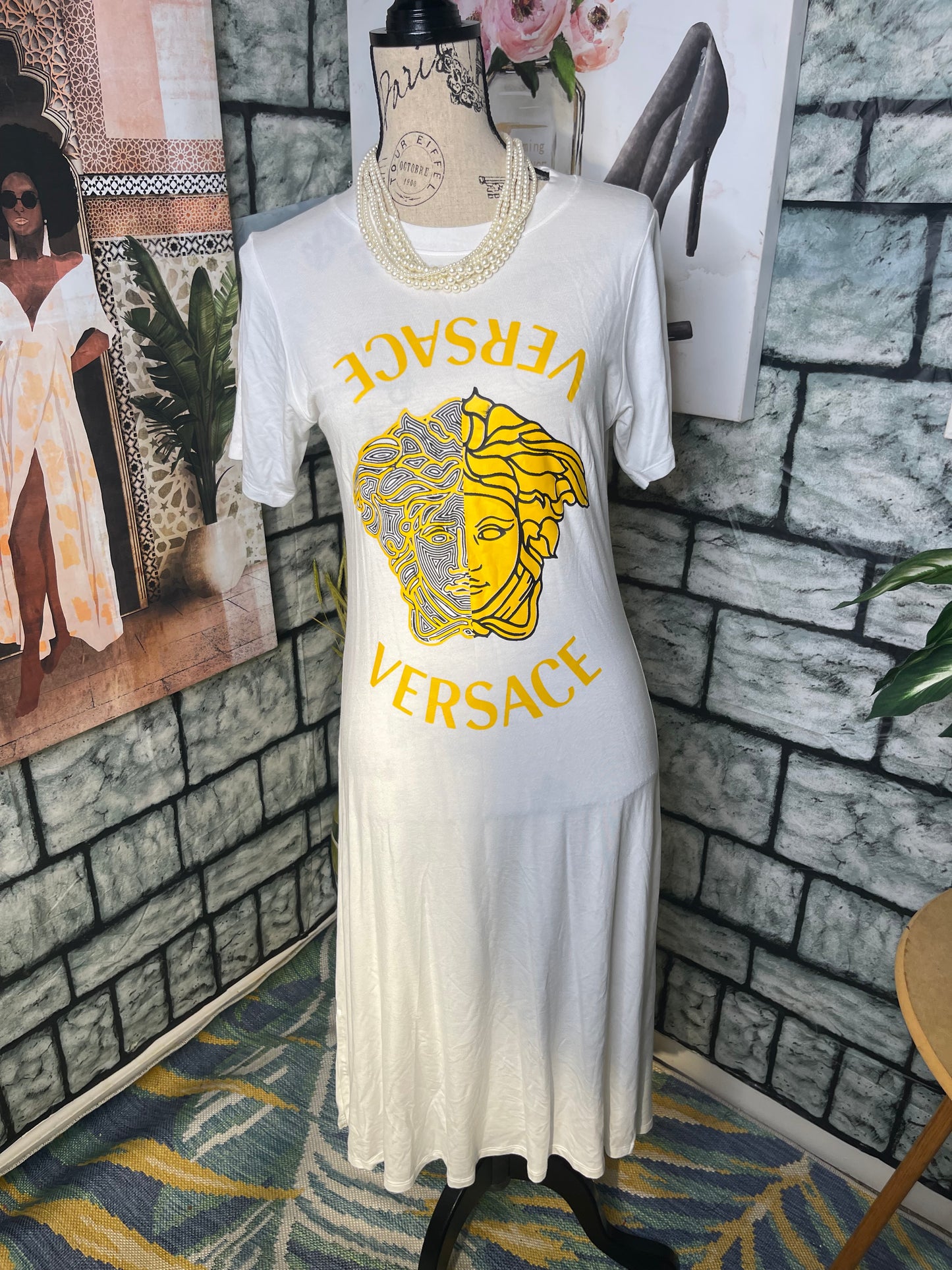 "Versace" White Dress Women sz small / Medium