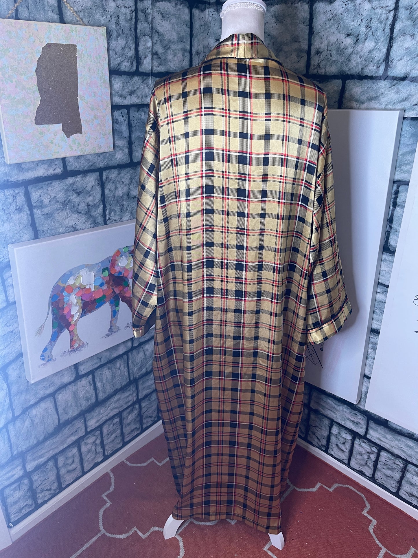 Cruz Gold Black Red Robe Women sz XL