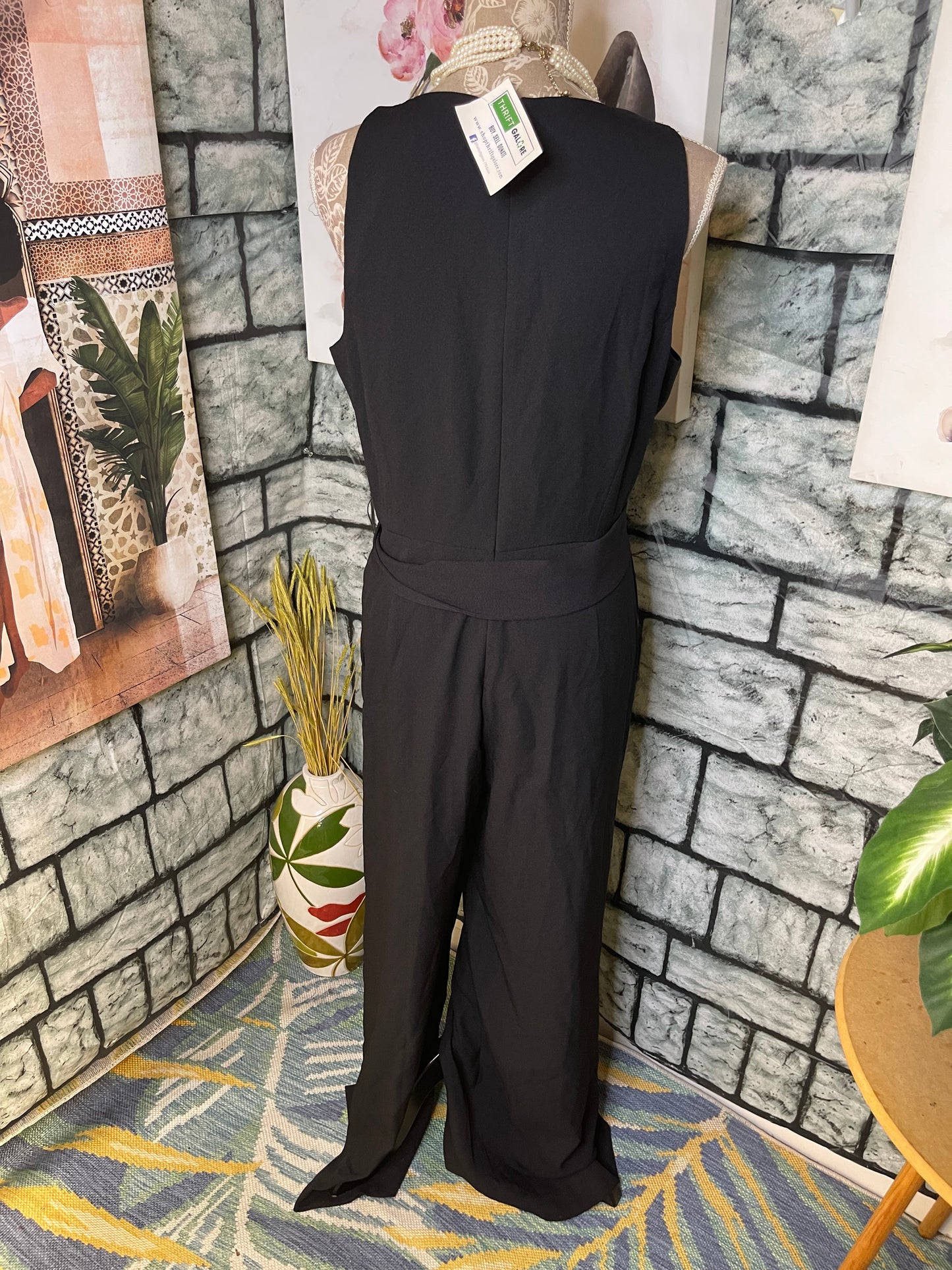 INC Black Jumpsuit Women sz 10