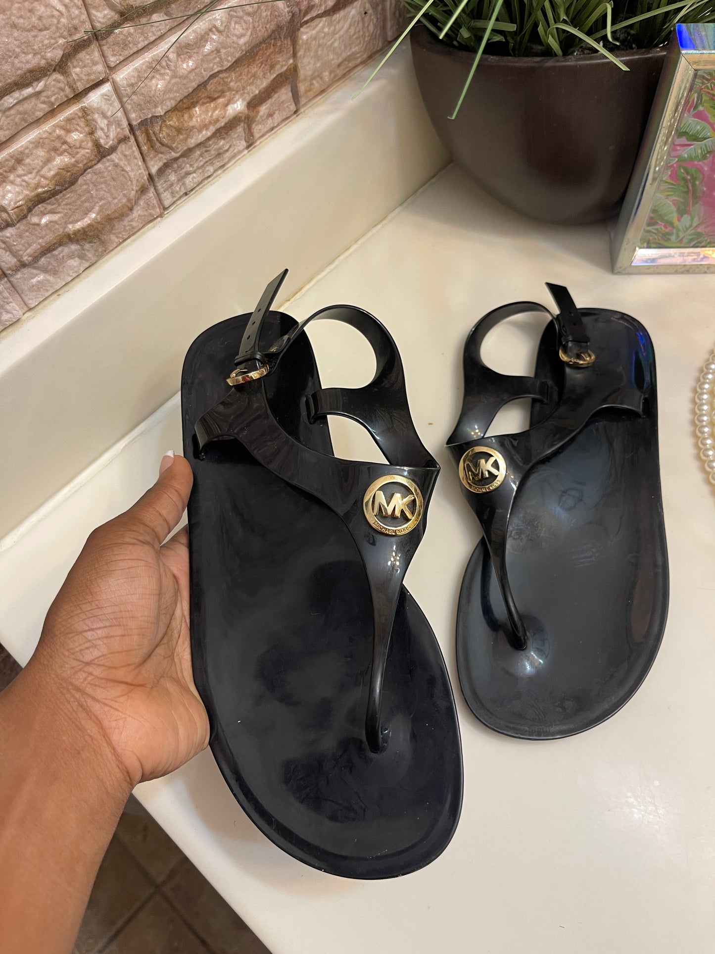 Michael Kors Black Sandals Women sz 9