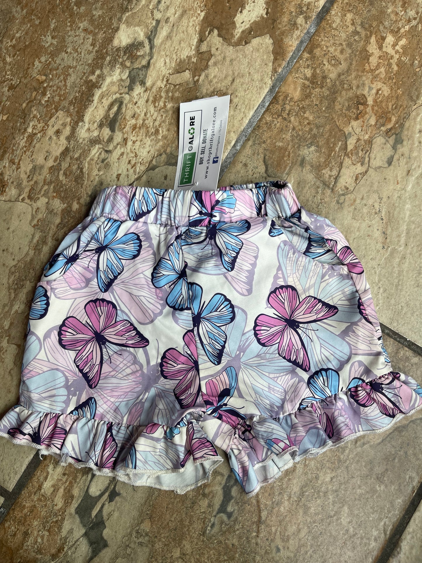 Shein Purple Blue Shorts Girls sz 100 = 4T