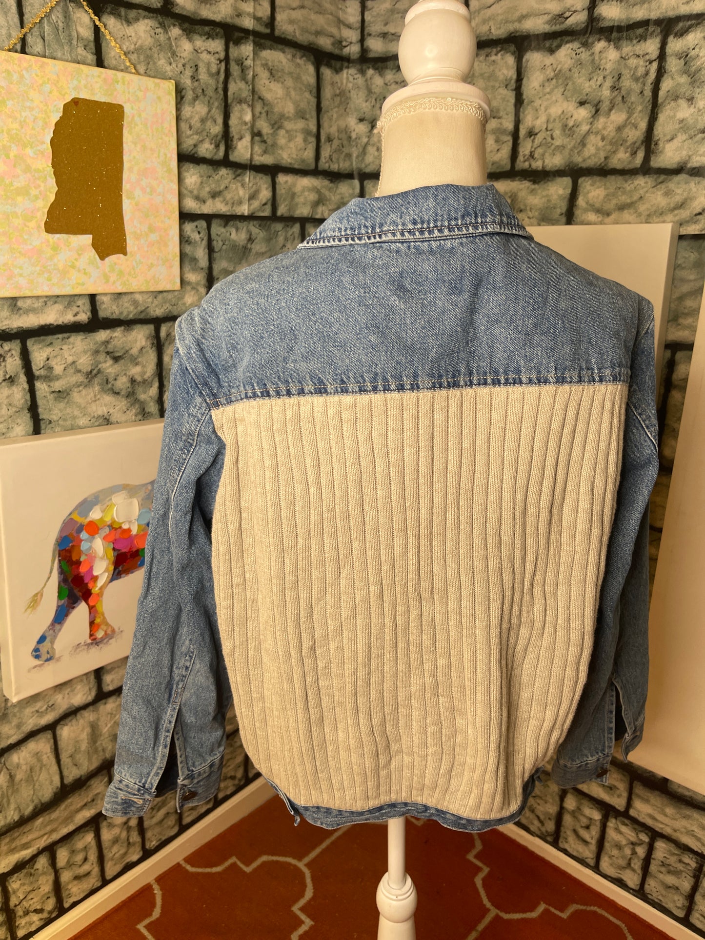 Out of the Blue Denim Blue Gray Dress Women sz Large