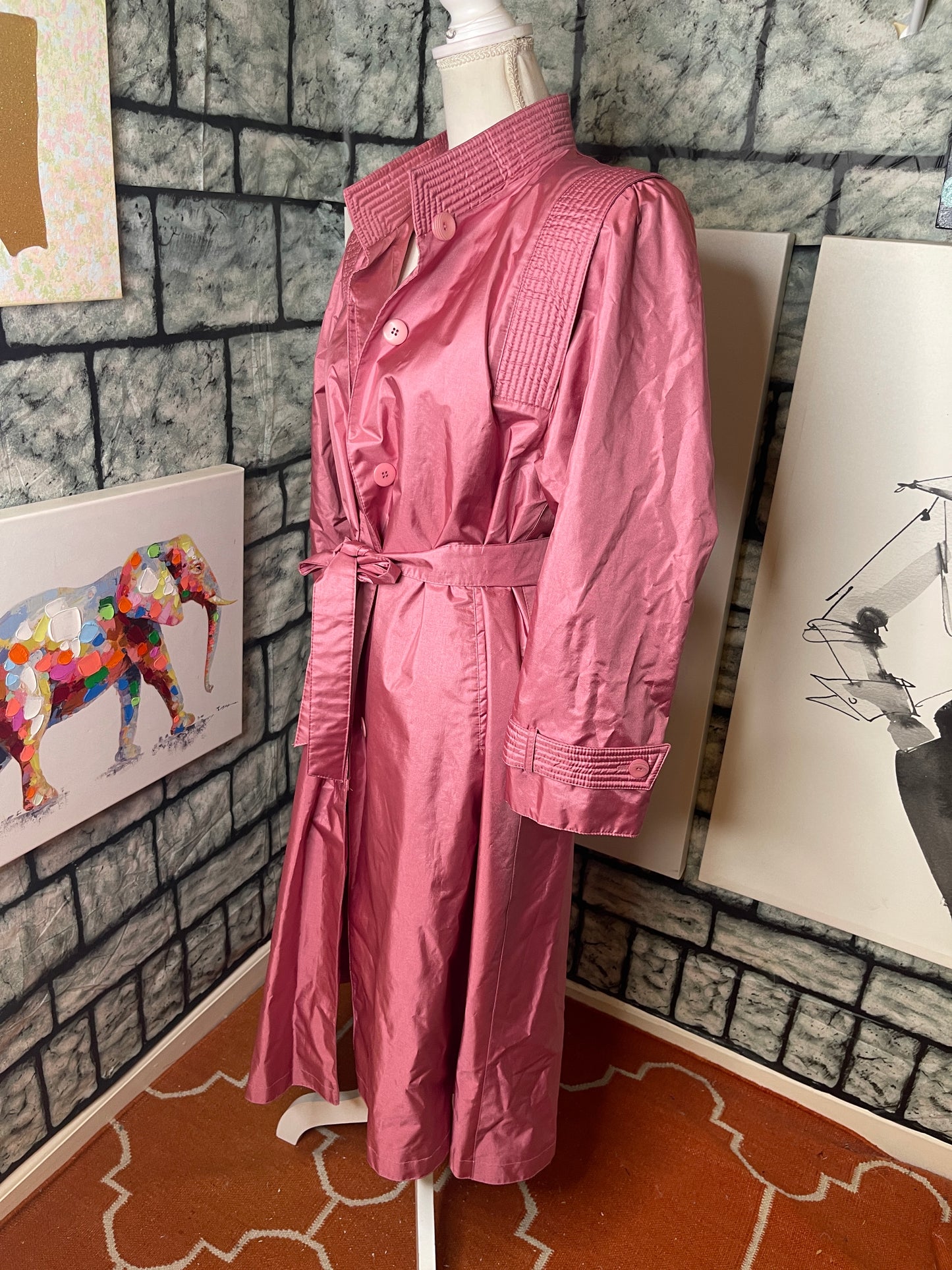 Pink trench coat (light) women sz 8