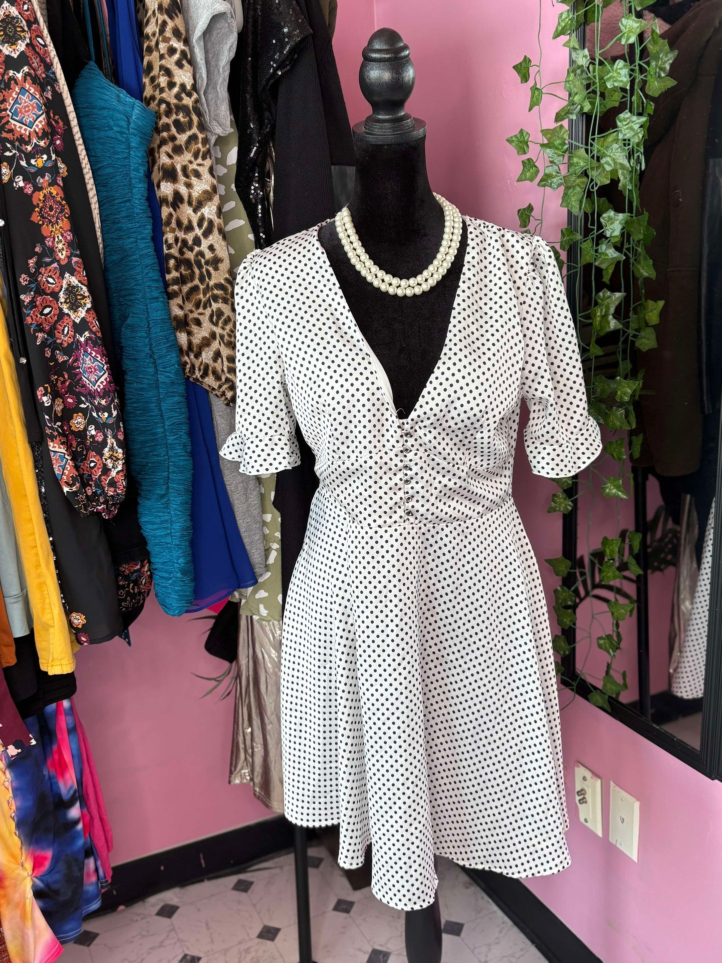 Black White Dress Women sz Medium