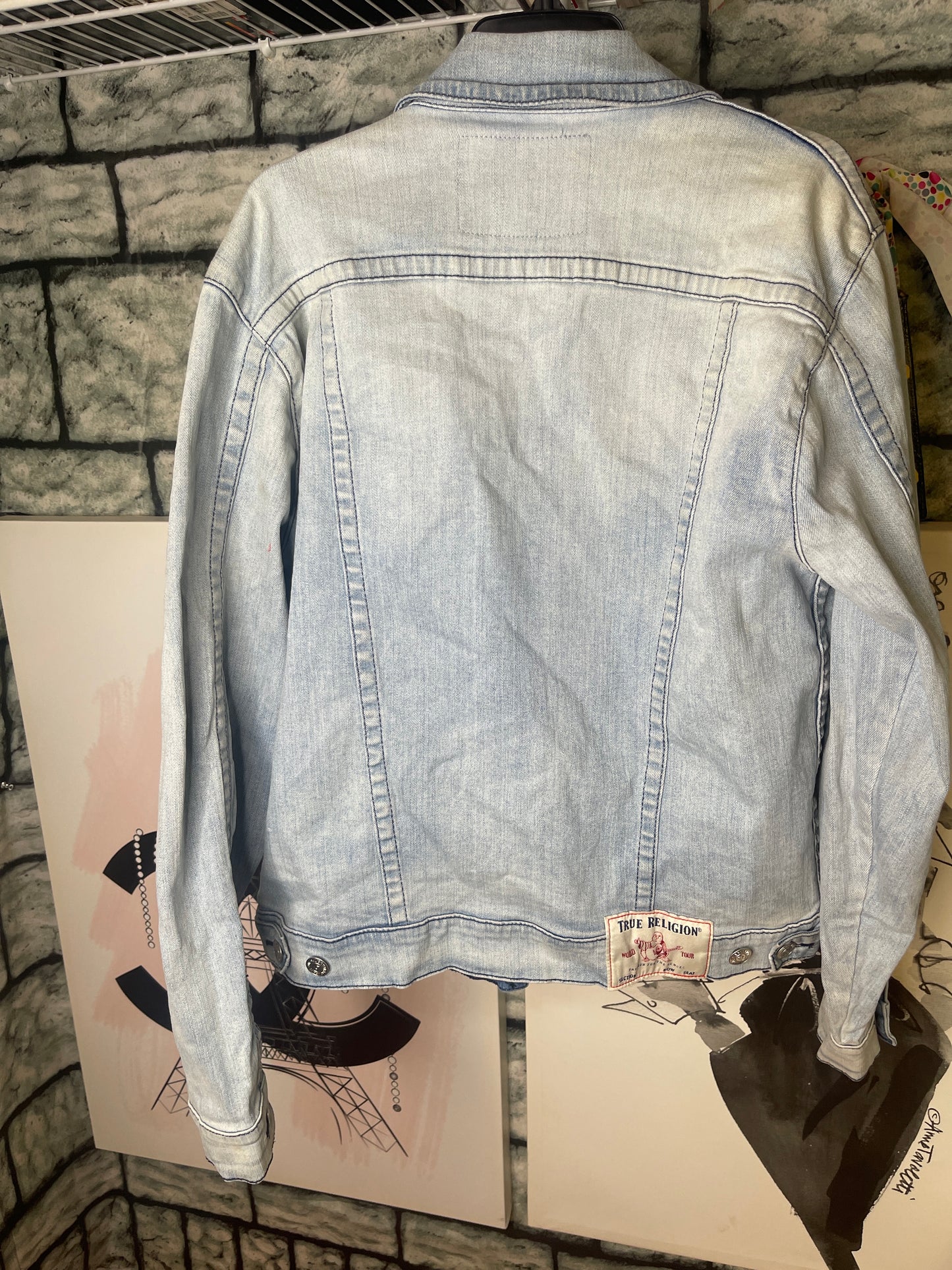 True Religion Denim Blue Jacket Men sz Large