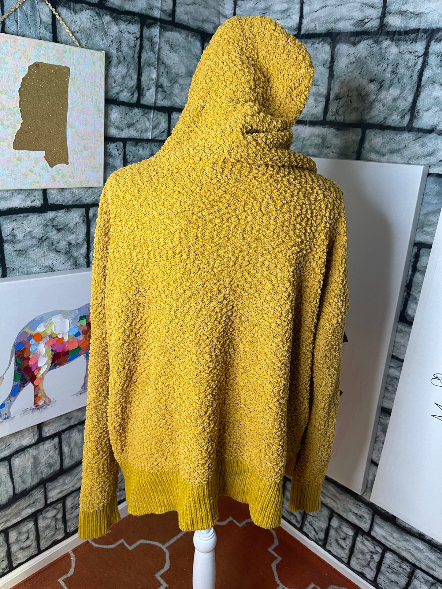 Say What Yellow Hoodie Women sz Medium