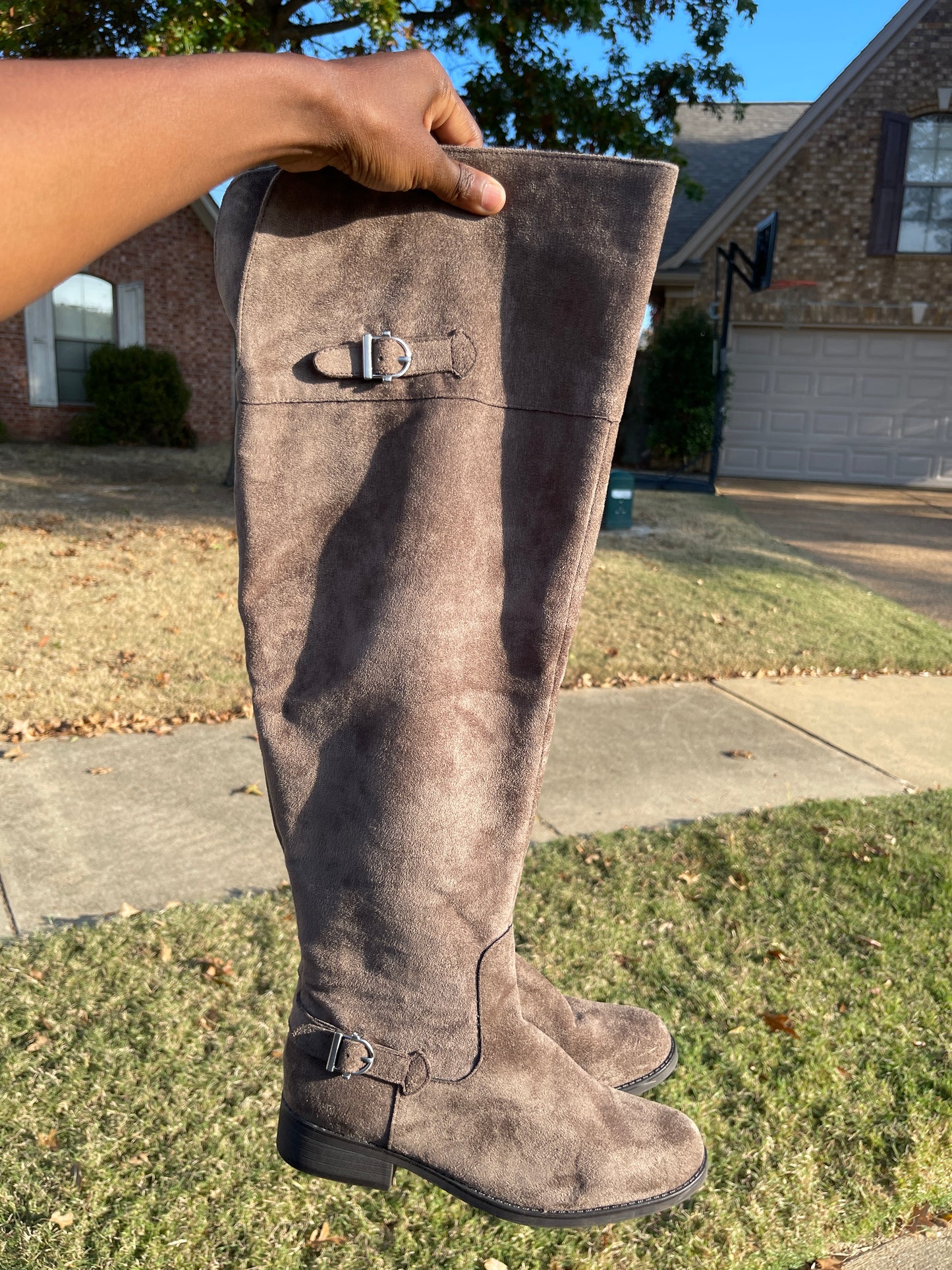 American rags gray tall boots women sz 8