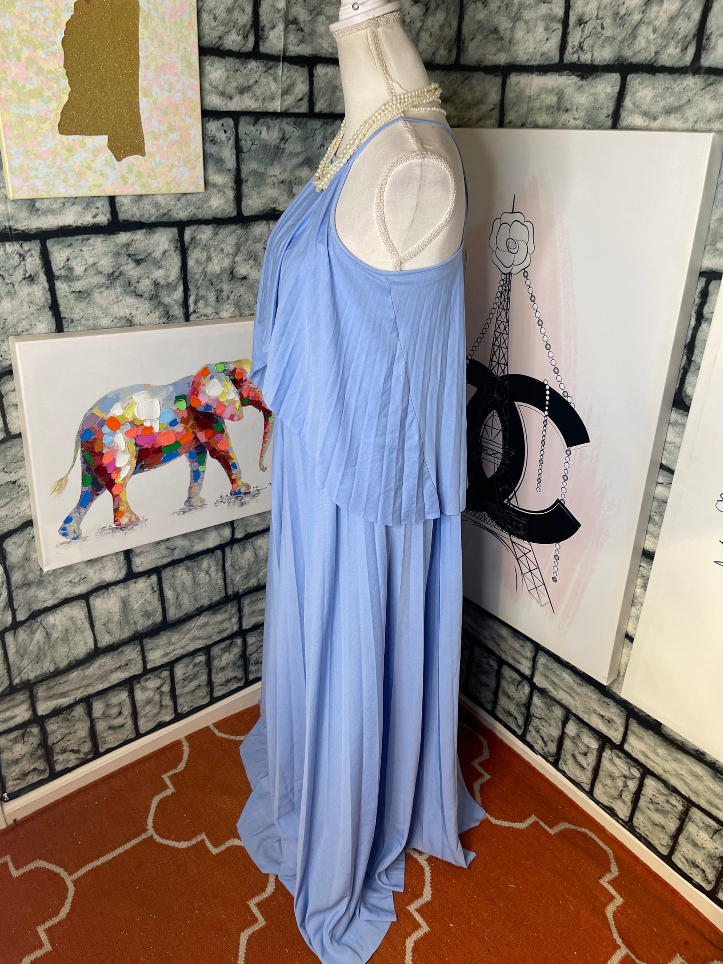 NEW Asos Blue Long Dress Women Sz 4