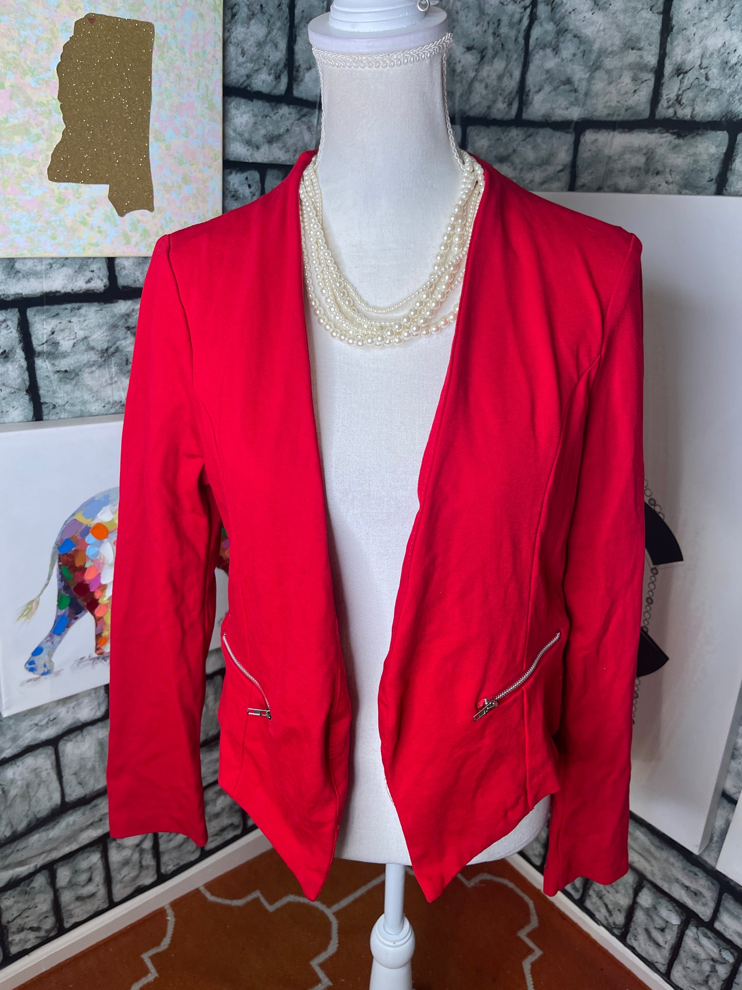 Charlotte Russe Red Cover Blouse Women sz XL