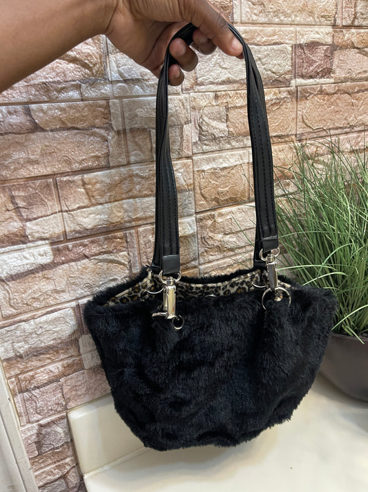 Black Fuzzy Handbag
