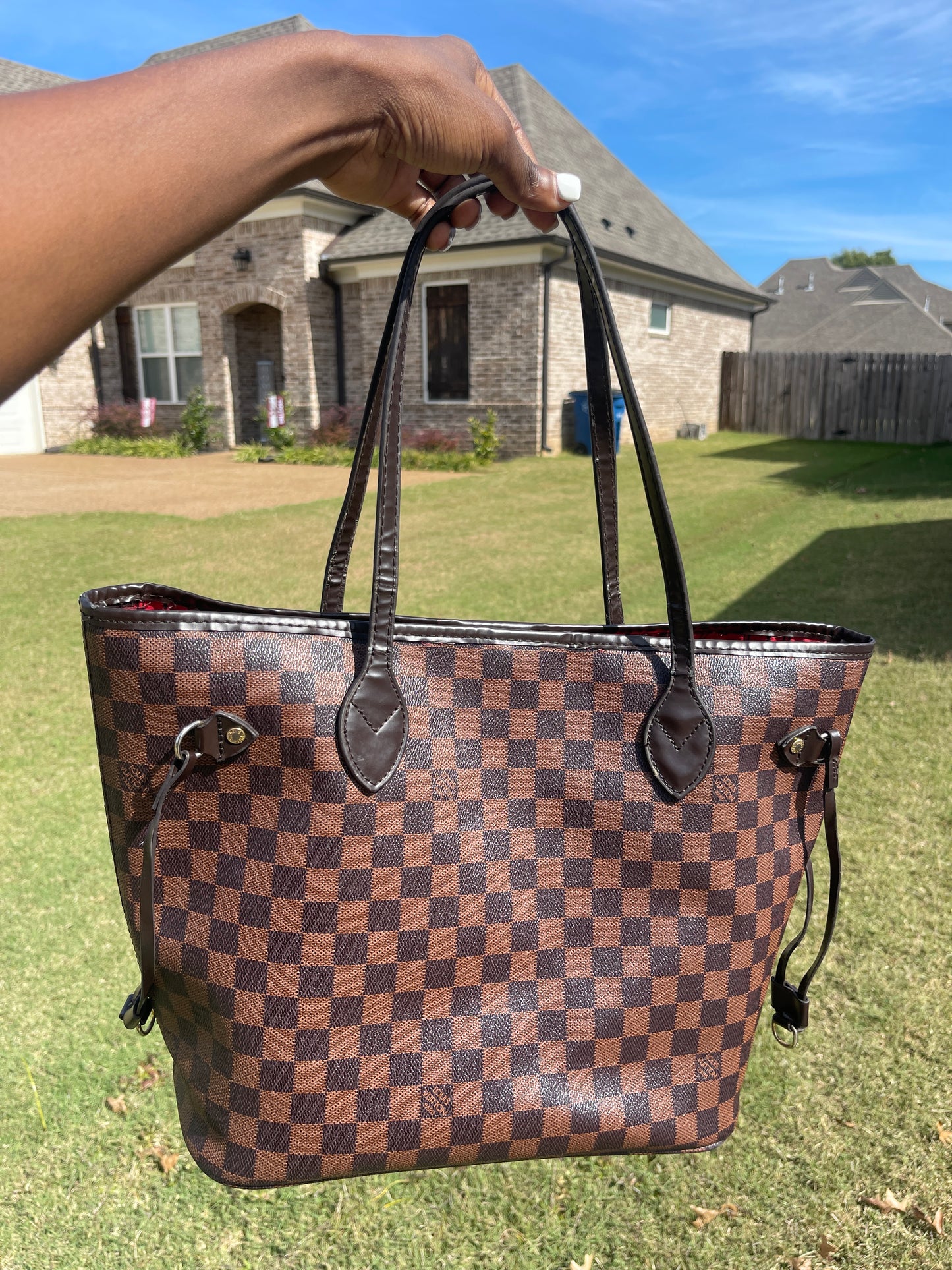 LV brown handbag