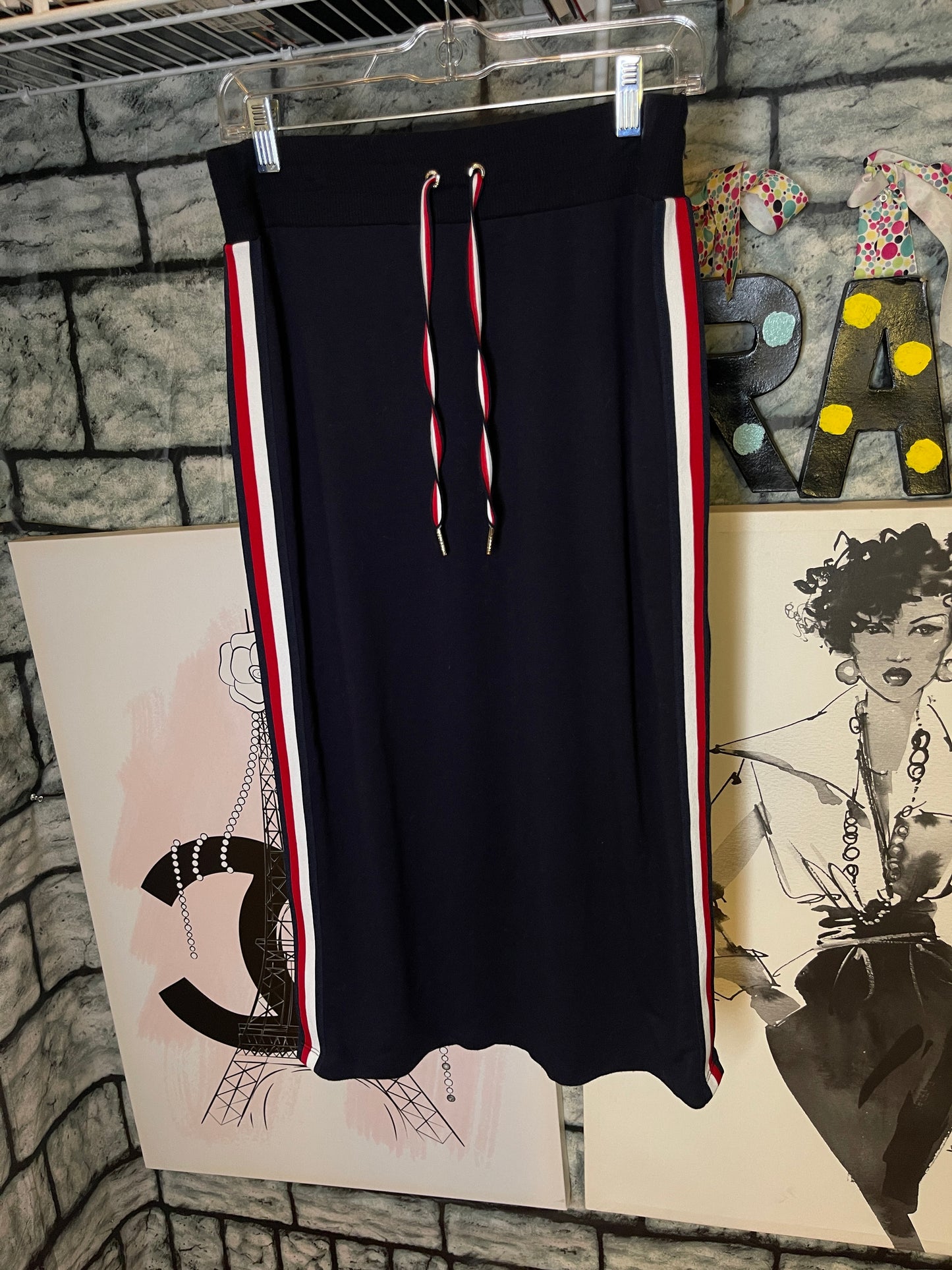 Tommy Hilfiger Blue Red Soft Skirt Women sz Medium