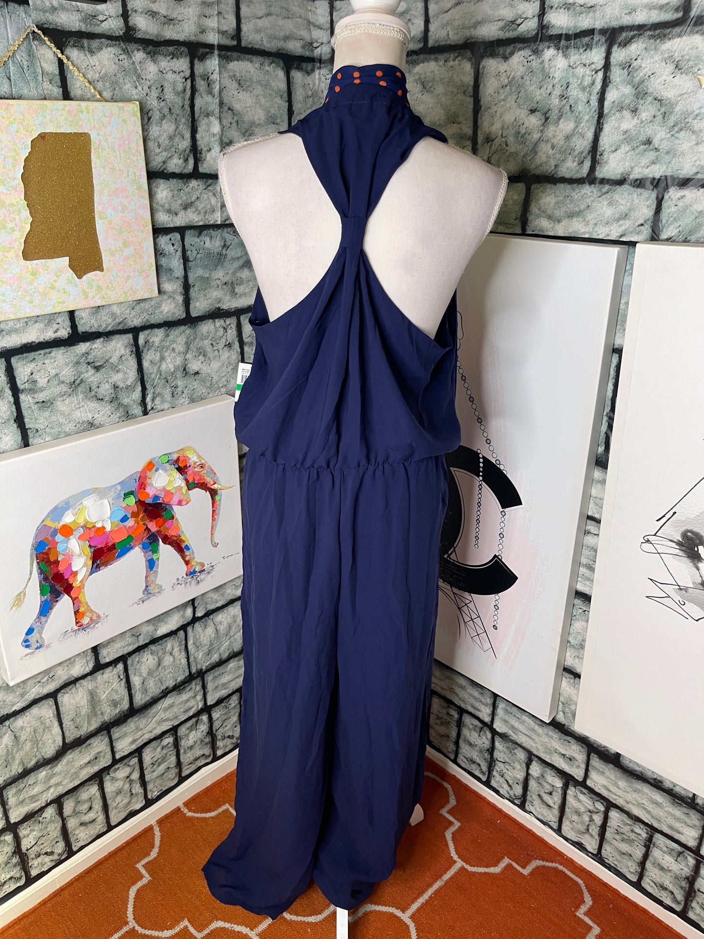 NEW Blue Orange Jumpsuit Women sz Large