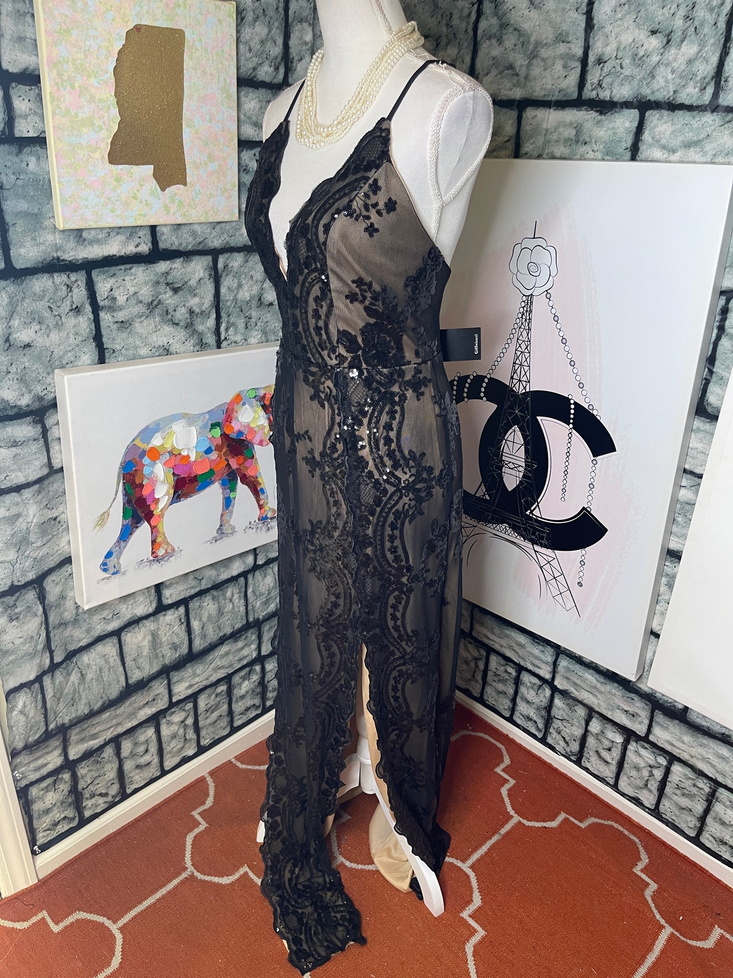 NEW Giffniseti Black Tan Dress Women sz 1XL