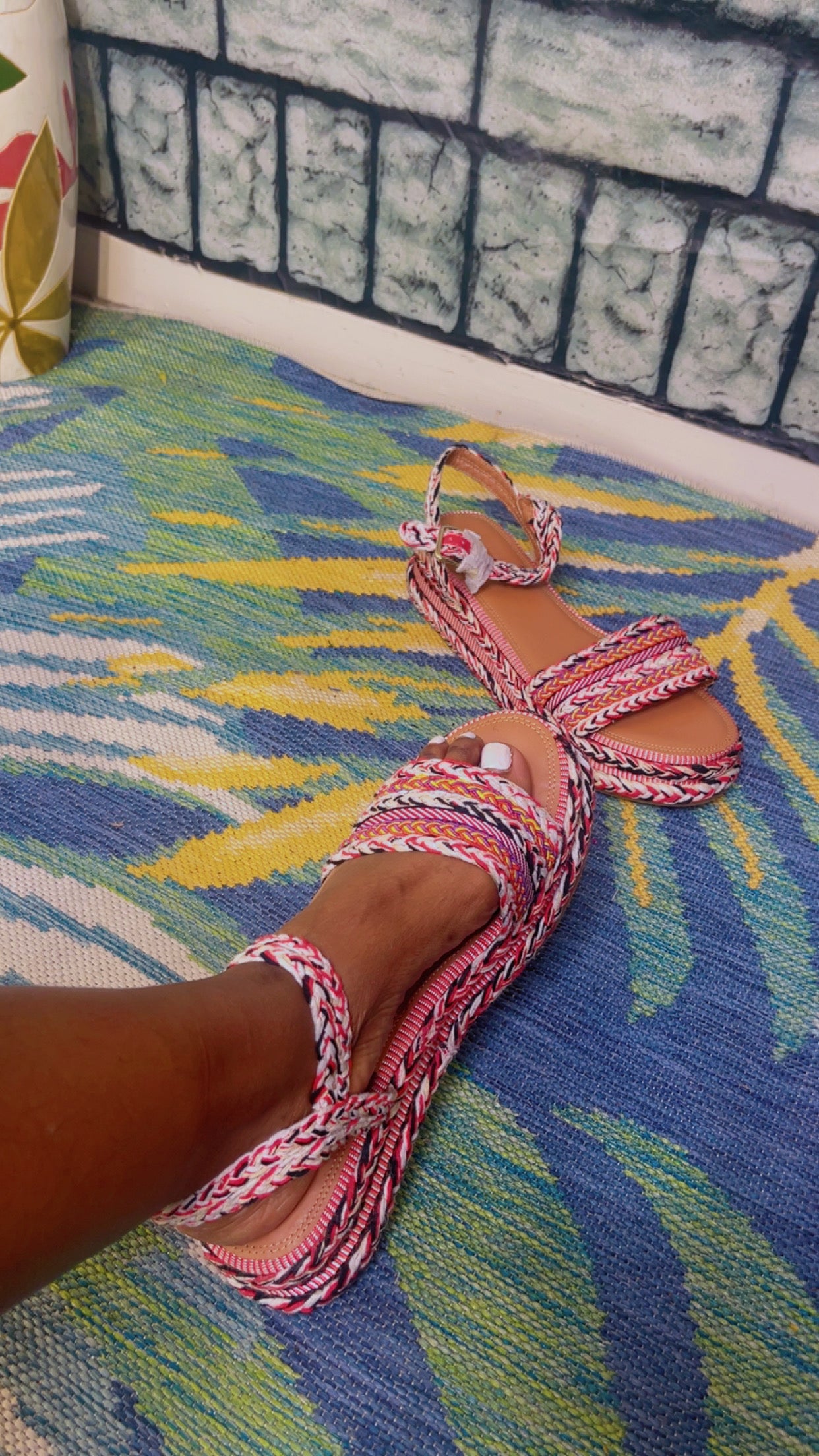 NEW Asos Red Print Sandals Women sz 11