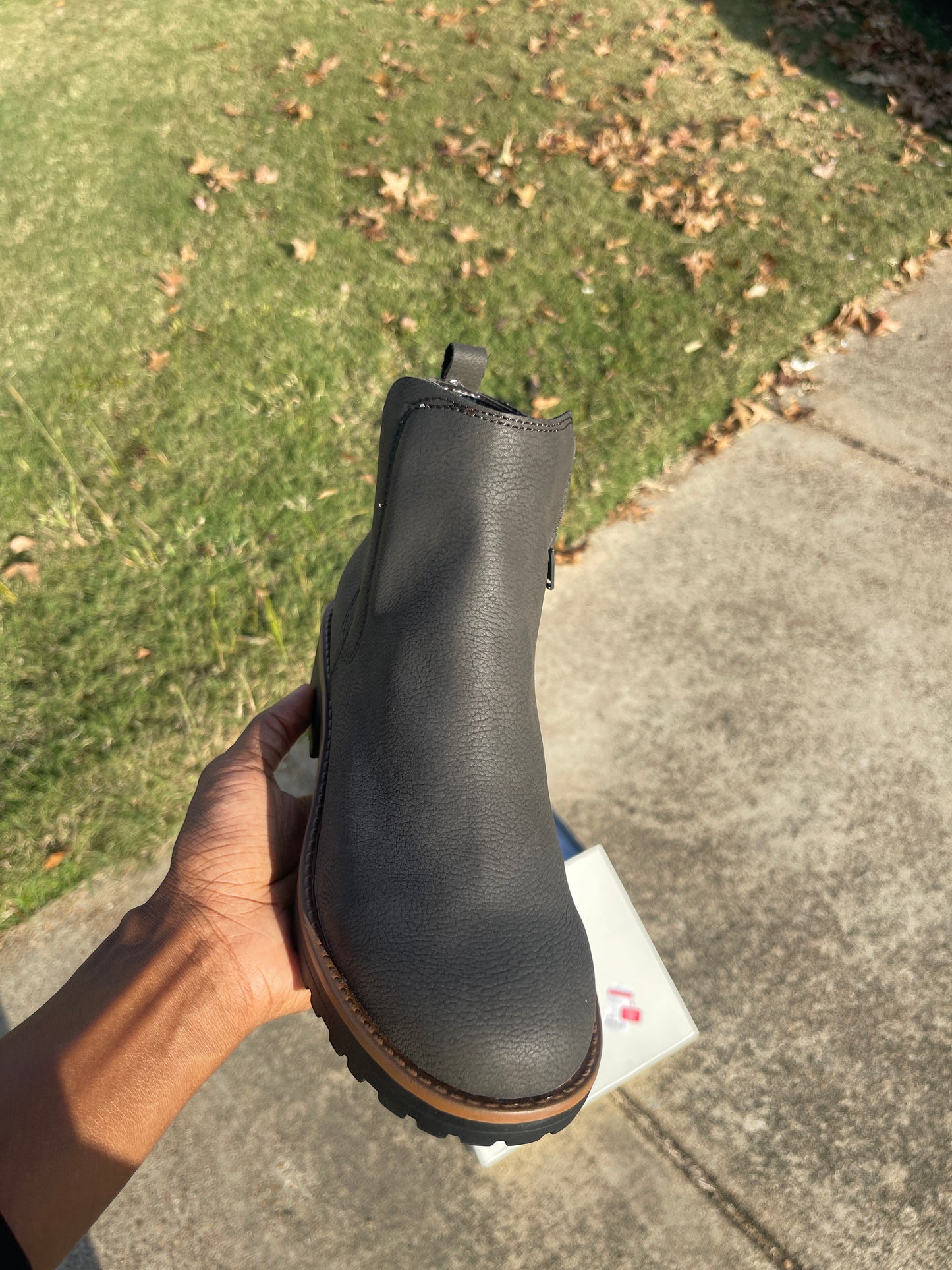 NEW Sun Stone gray boots women sz 8