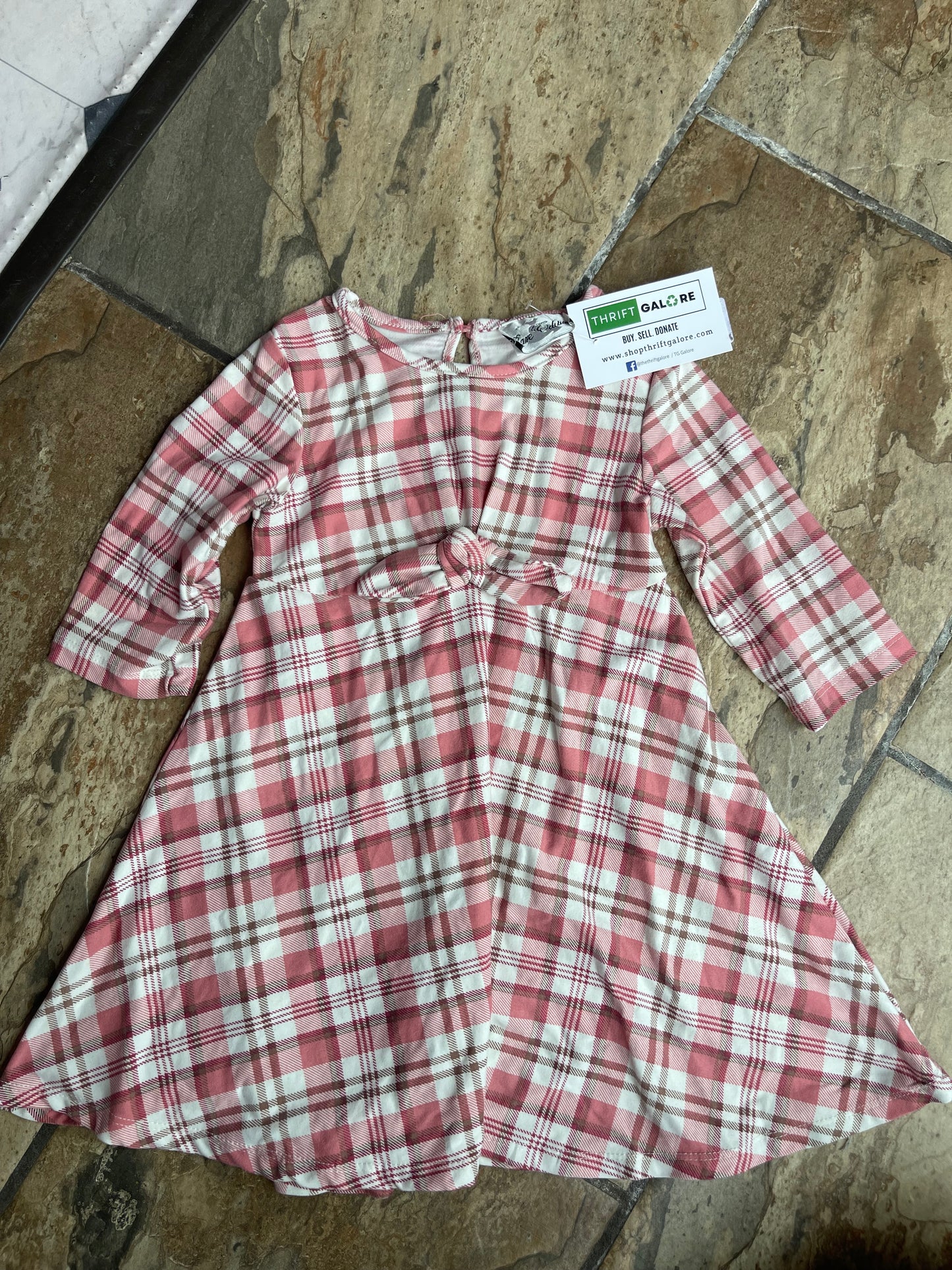 Rare Edition Pink Brown Dress Girls sz 3T