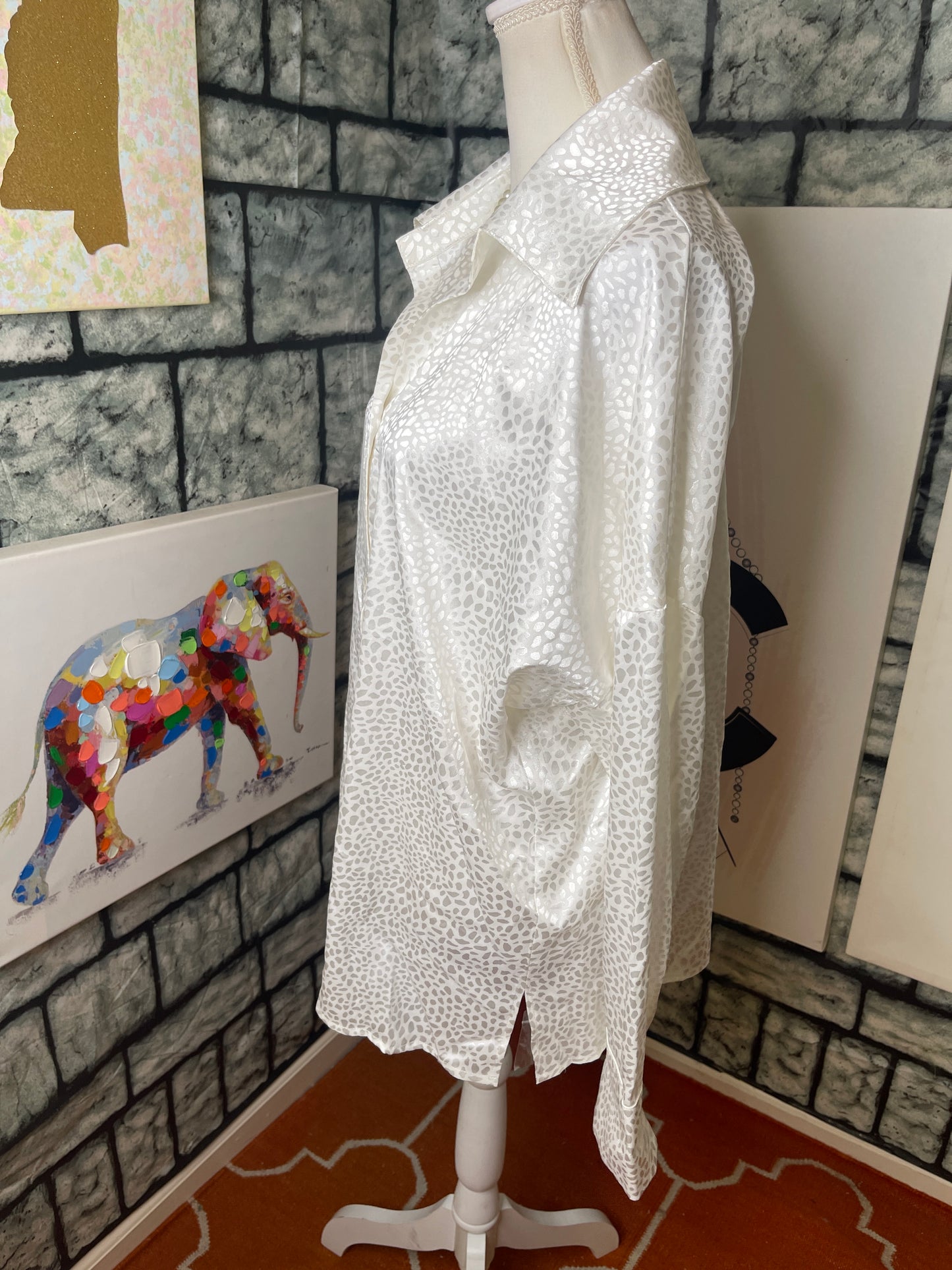 Mazik white button blouse women sz Large
