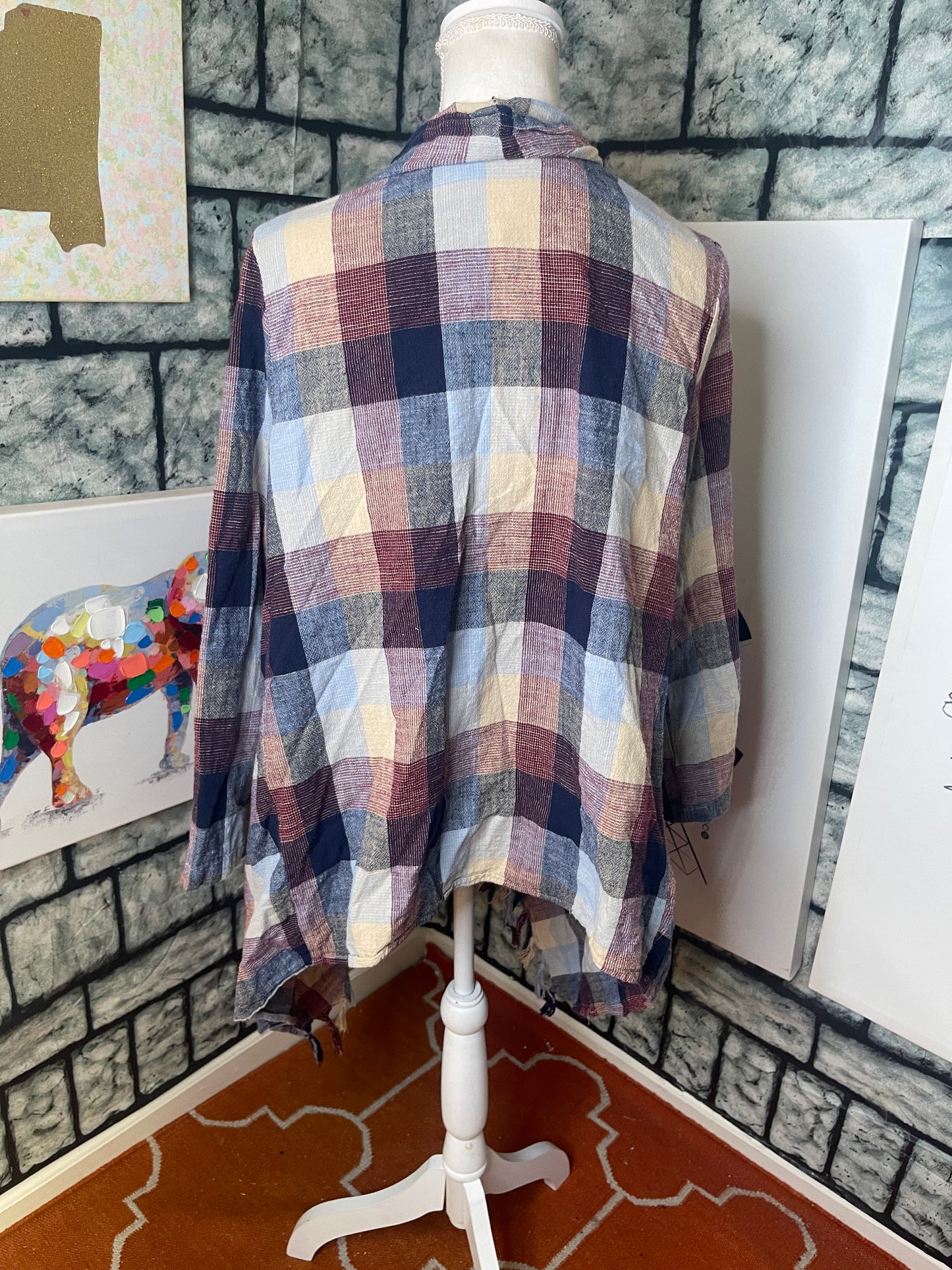 Jodifl Gray Blue Burgundy Cover Women sz Small