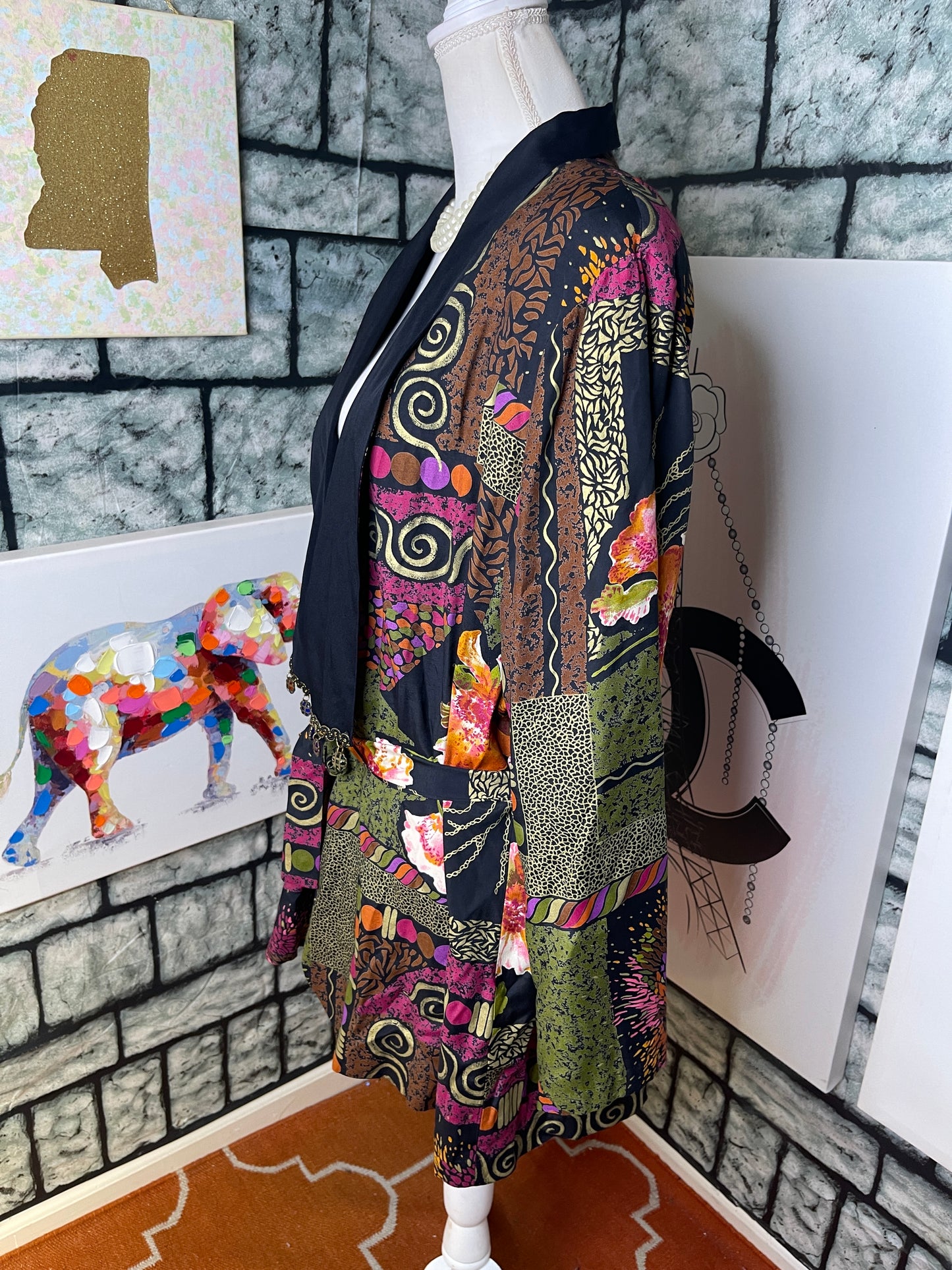 Laura Kieffer Dark Colorful Blazer Cover Women sz 20