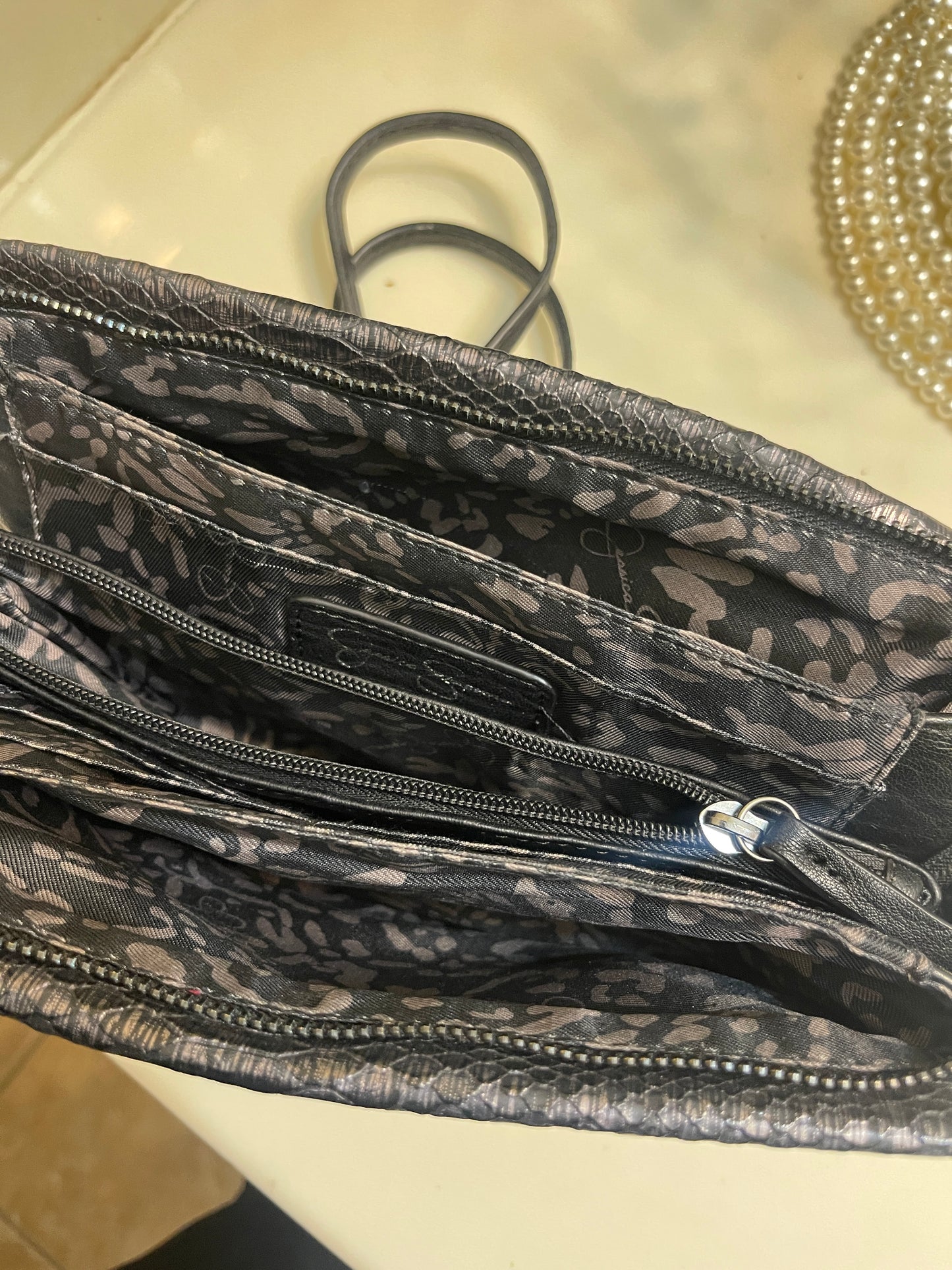 Jessica Simpson black silver crossbody
