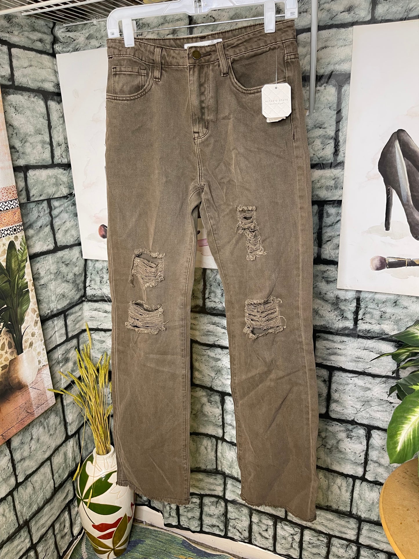 NEW Altar'd State Brown Jeans Women sz 27