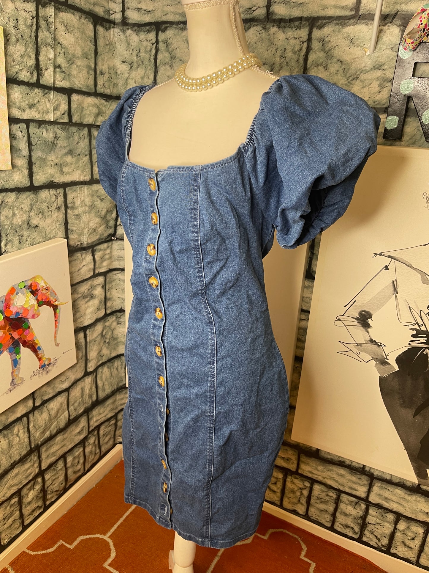 New Look Denim Blue Dress Women sz 1XL