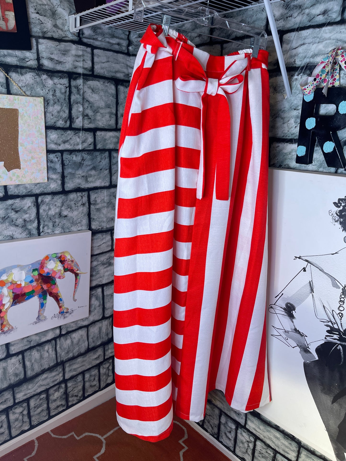 Eien Red White Skirt Women sz 2XL