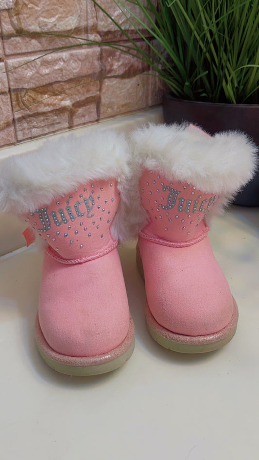 Juicy Couture Pink Fur Boots Toddler Girls sz 5