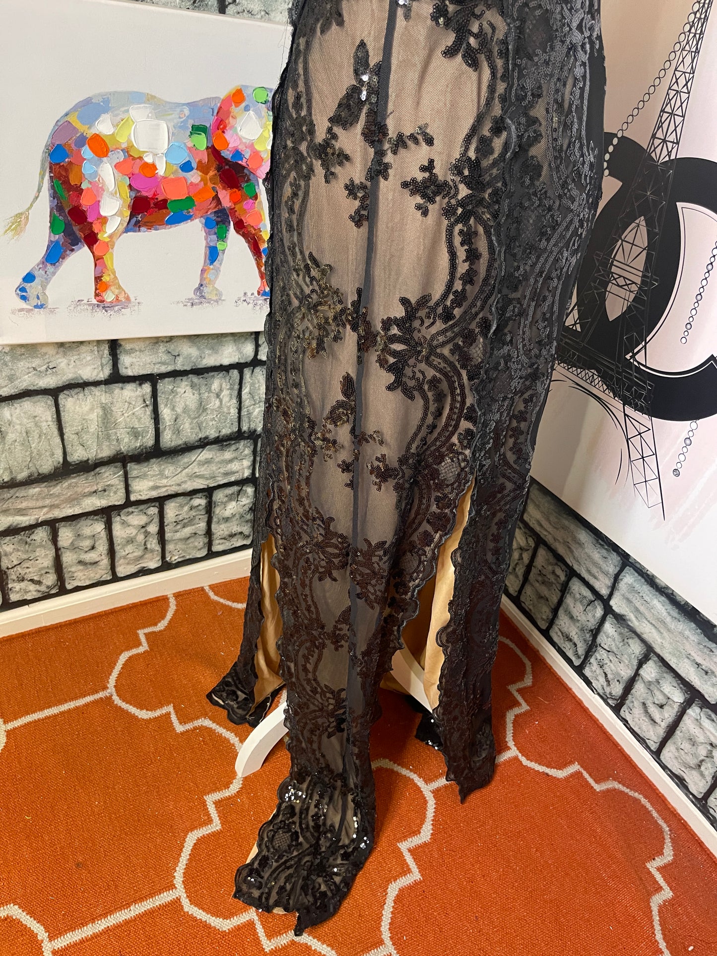 NEW Giffniseti Black Tan Dress Women sz 1XL