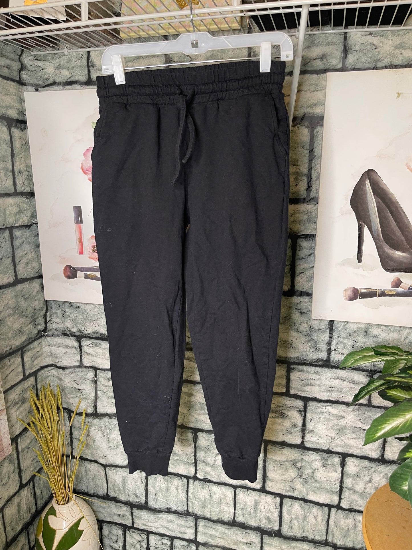Zenana Black Jogger Pants Women sz Small