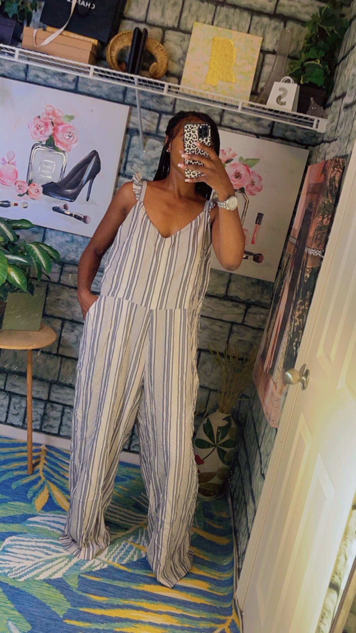 NEW Jessica Simpson Gray Beige Jumpsuit Women sz 1XL
