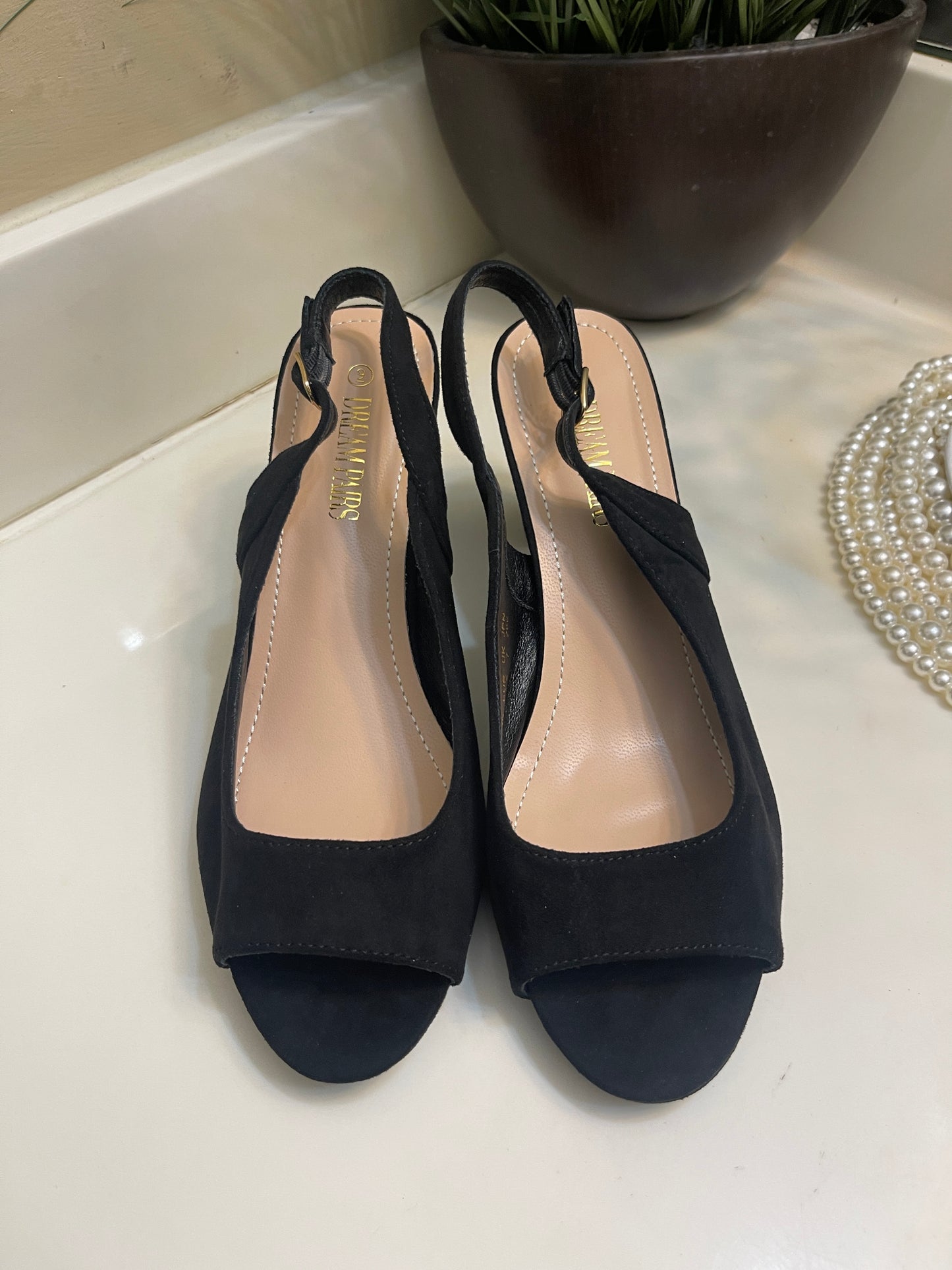 NEW Dream Pairs Black Low Heels Women sz 9