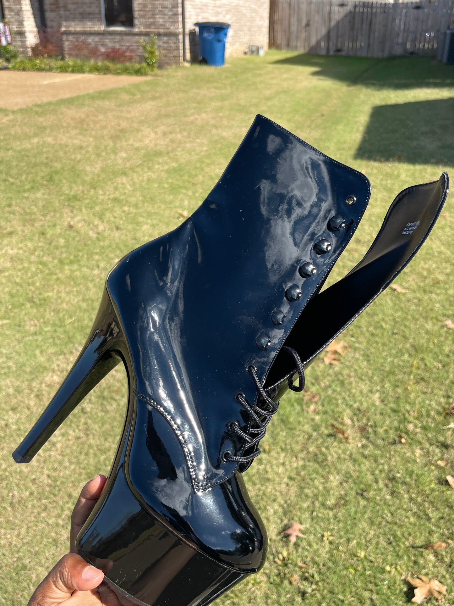 Pleaser Black Tall Platform Heels Women sz 10